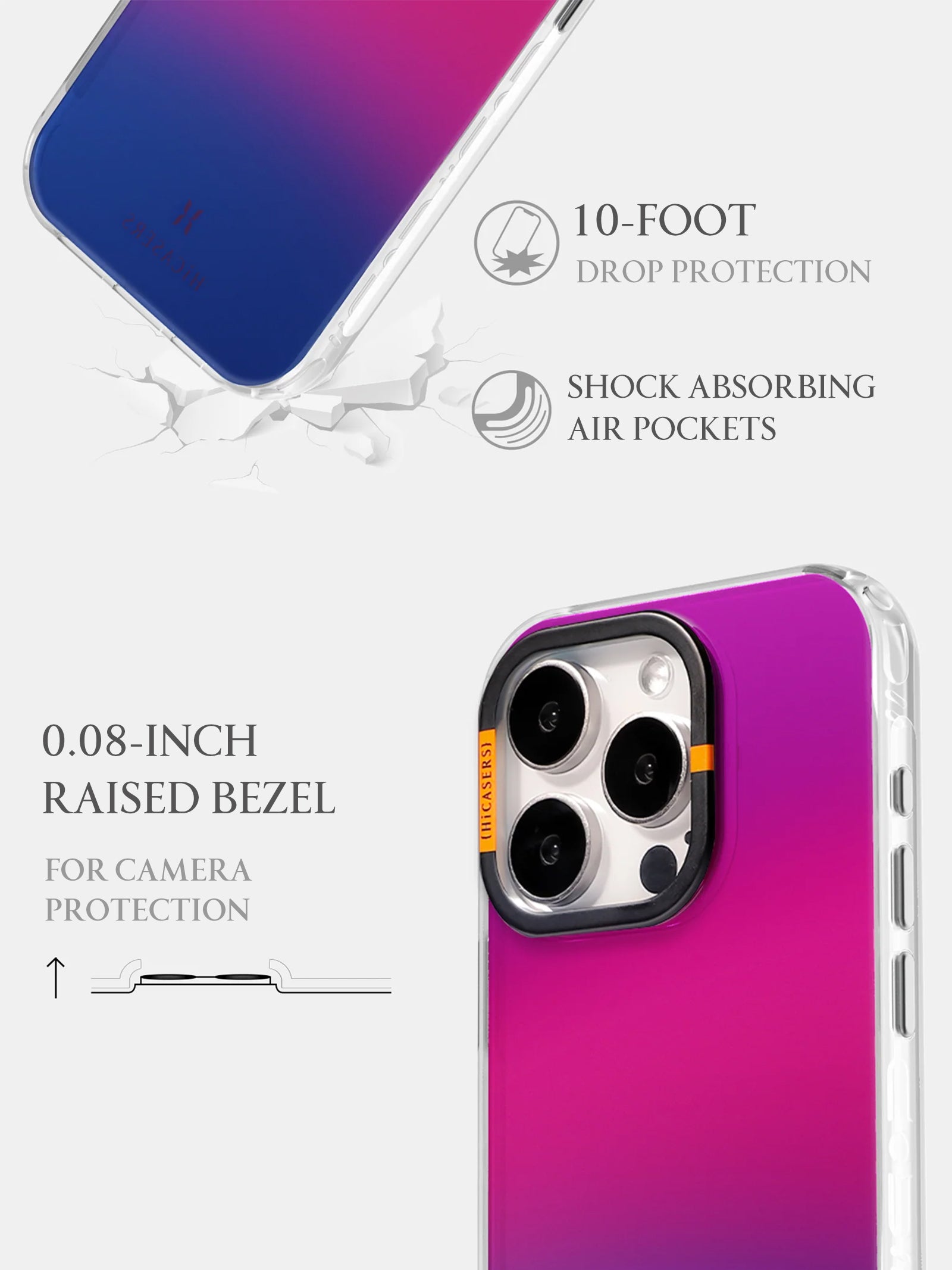 Sky Gradient Iridescent Phone Case - Blue & Pink Shimmer - Protective Cover for iPhone & Samsung - Perfect for Everyday Use, Travel & Gift Giving