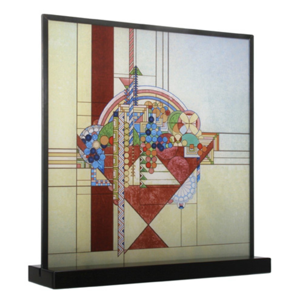 YTC Summit Frank Lloyd Wright Inspired May Basket Stained Glass Window Art - Vintage Home Decor for Living Room, Bedroom, Office & Gift Giving