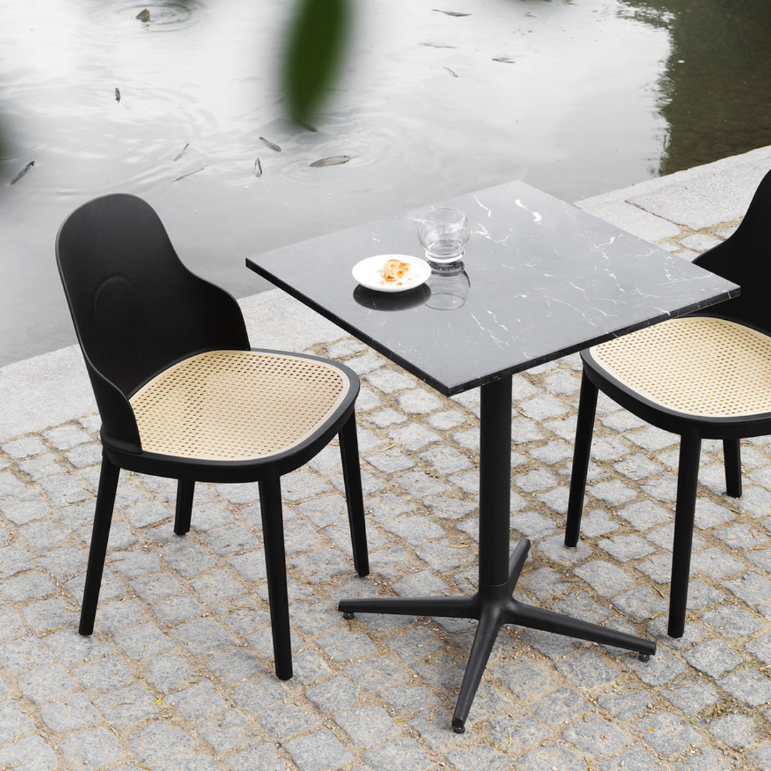 Allez Modern Dining Chair with Wicker Seat - Comfortable Rattan Accent Chair for Kitchen, Dining Room, or Patio