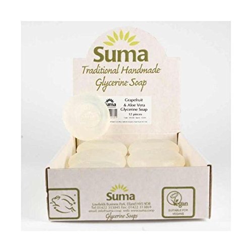 Suma Grapefruit & Aloe Vera Glycerin Soap Bars - 12 Pack | Natural Moisturizing Body Wash for Dry Skin | Perfect for Shower, Bath & Gift Sets