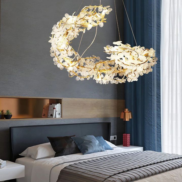 Aurea Modern Chandelier - Elegant Crystal Ceiling Light Fixture for Dining Room, Living Room & Bedroom | Energy Efficient LED Lighting | Perfect for Home Decor & Interior Design