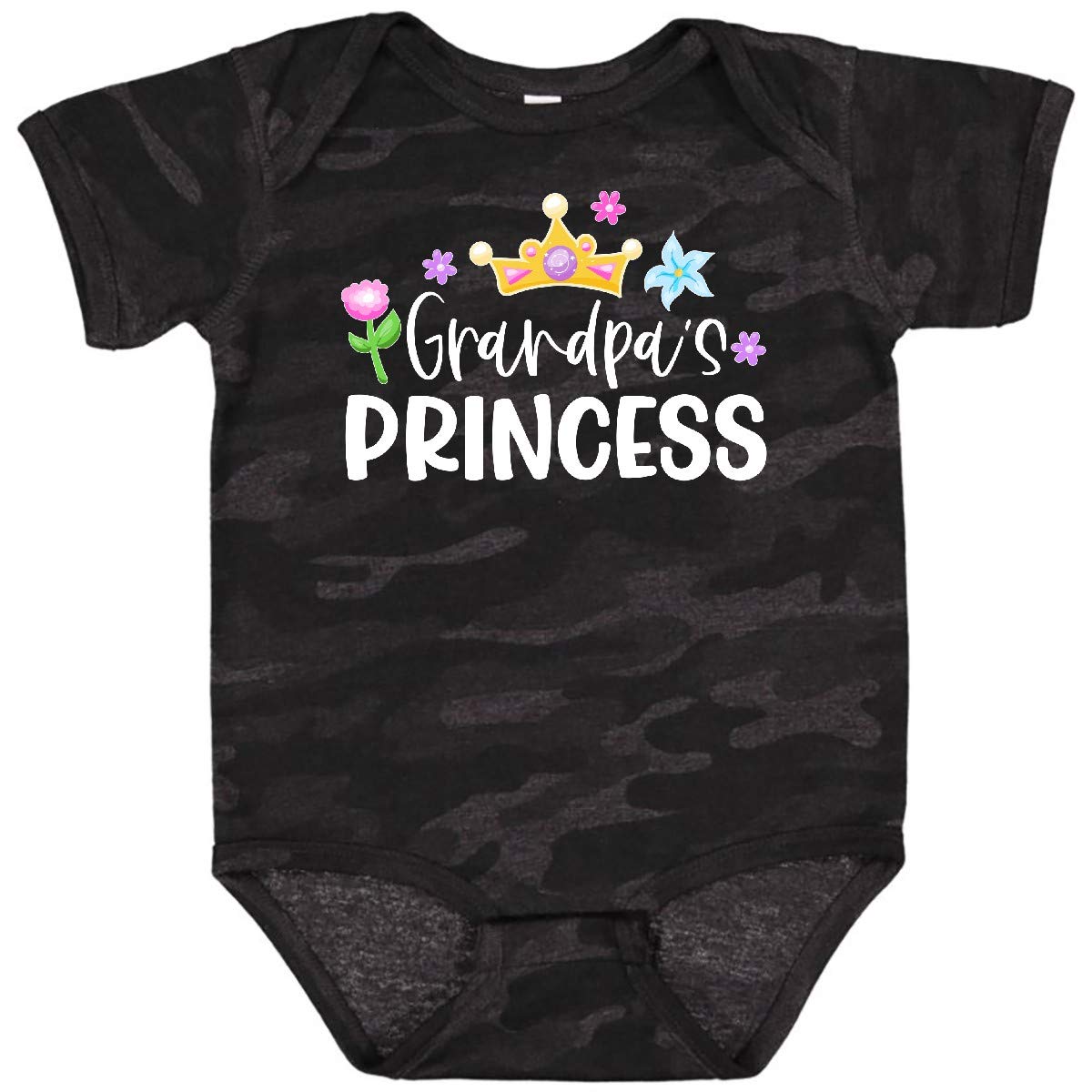 Grandpa's Princess Baby Bodysuit - Floral Crown Design for Special Occasions