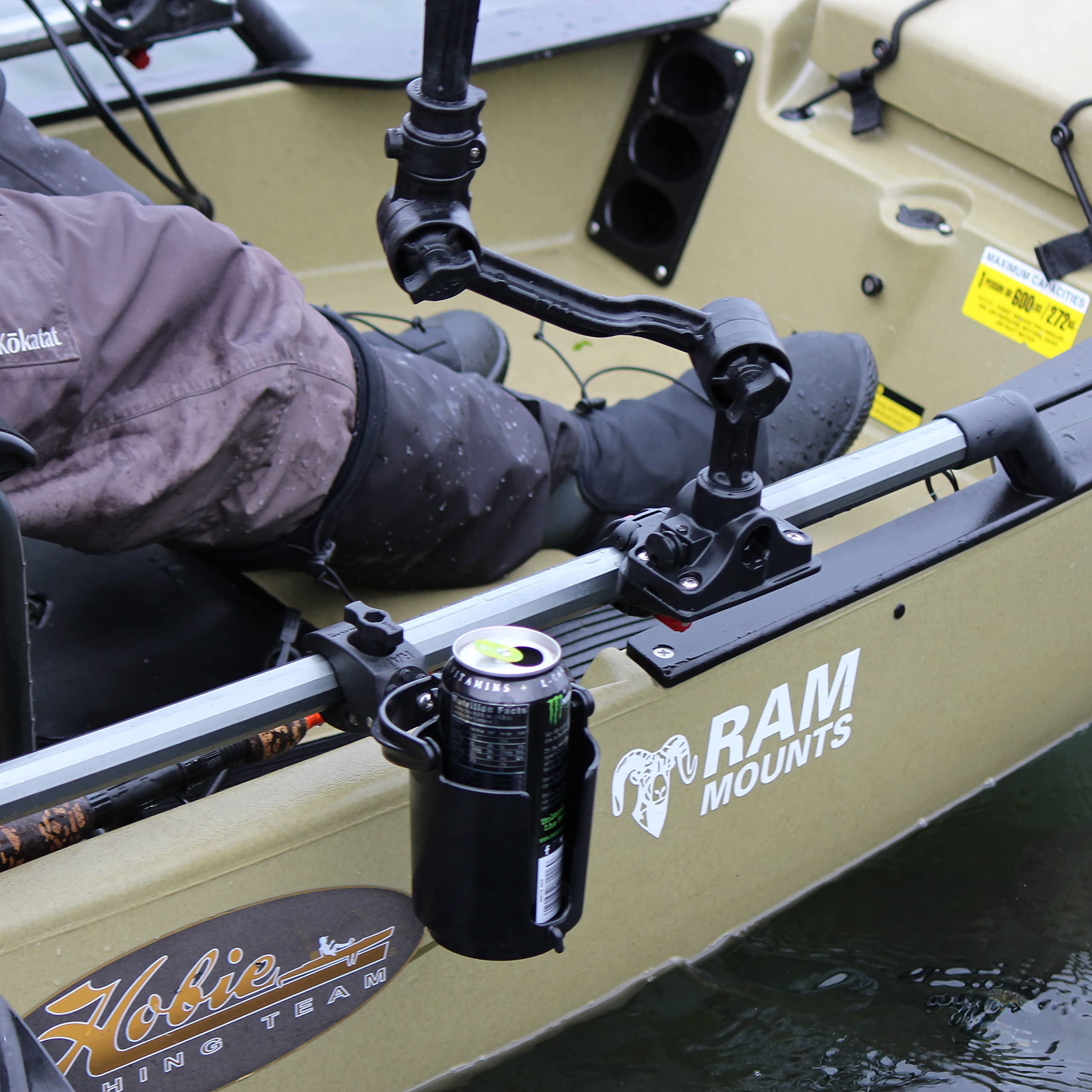 RAM Mounts RAM-B-132-400U 16oz Level Cup Drink Holder with Tough-Claw Mount for Motorcycle, ATV/UTV, Bike - Durable Beverage Solution for Outdoor Adventures