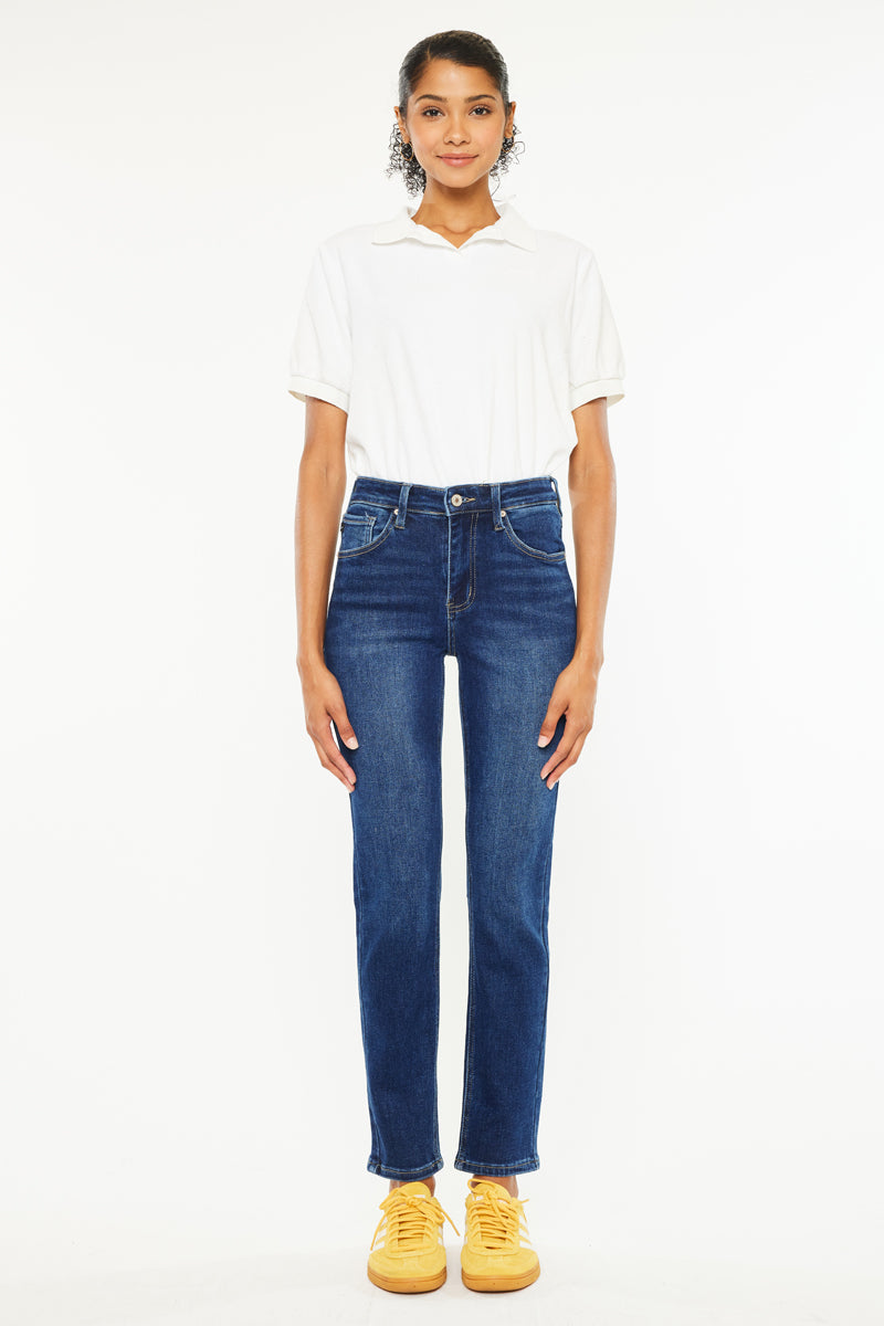 Jovi Essentials High Rise Cigarette Leg Jeans for Women - Slim Fit Stretch Denim Pants - Perfect for Casual Wear, Office & Night Out