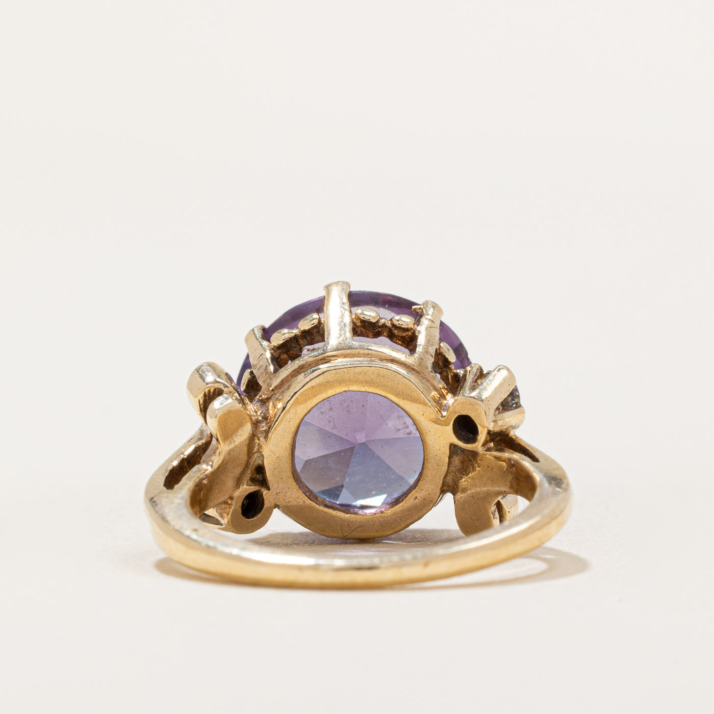 7.00ct Synthetic Color Changing Sapphire & Spinel Cocktail Ring with 0.20ctw Diamonds - Size 5 | Elegant Evening Wear & Special Occasion Jewelry