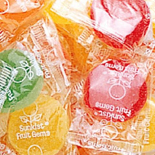 Sunkist Fruit Gems Chewy Candy - 1LB Bulk Bag of Assorted Fruit Flavors - Perfect for Parties, Snacking & Gift Baskets