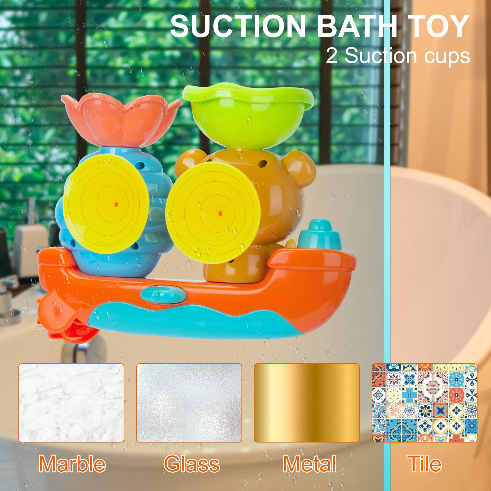 RILSO Bath Toys for Toddlers 1-3 Years - Waterproof Baby Bath Toys for 6-12+ Months - Fun Sensory Bathtub Toys for Kids 1-5 Years Old - Perfect Gift for Boys & Girls - Great for Bathtime Play & Early Learning Development