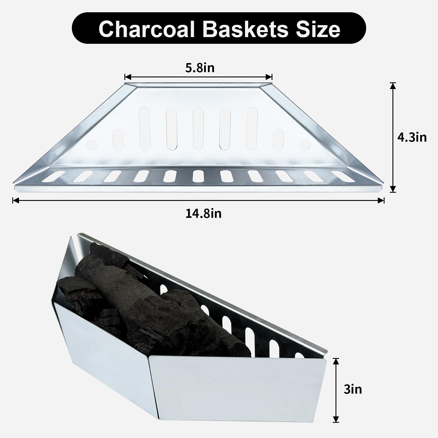 Stainless Steel Charcoal Basket for Weber 22