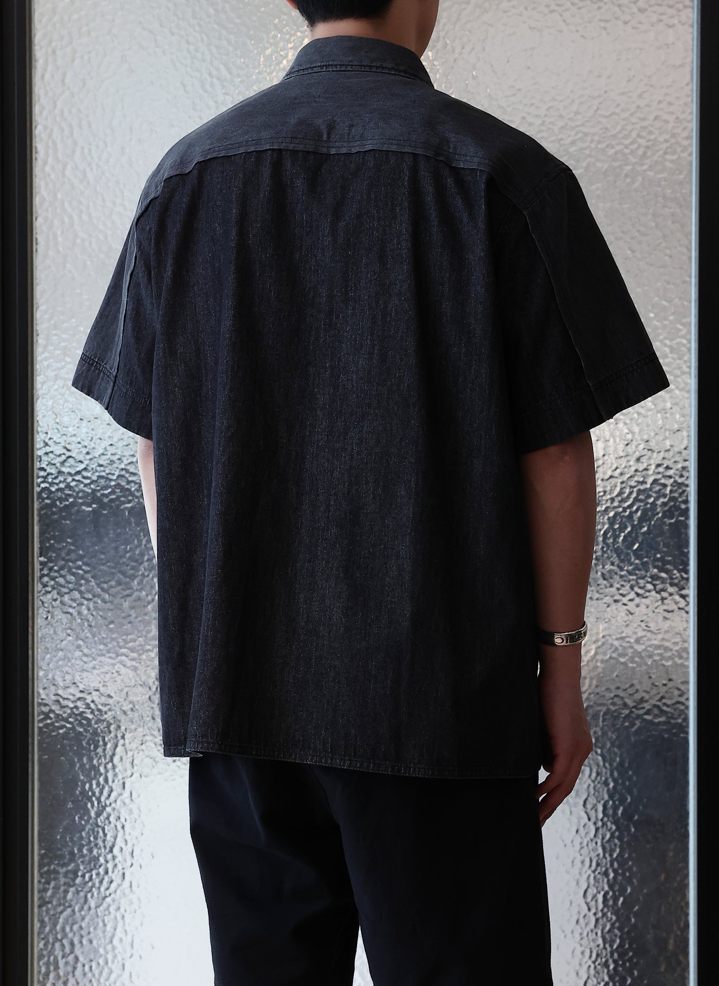 Men's Cotton Linen Denim Work Shirt Short Sleeve - Casual Summer Workwear for Outdoor Jobs & Weekend Wear