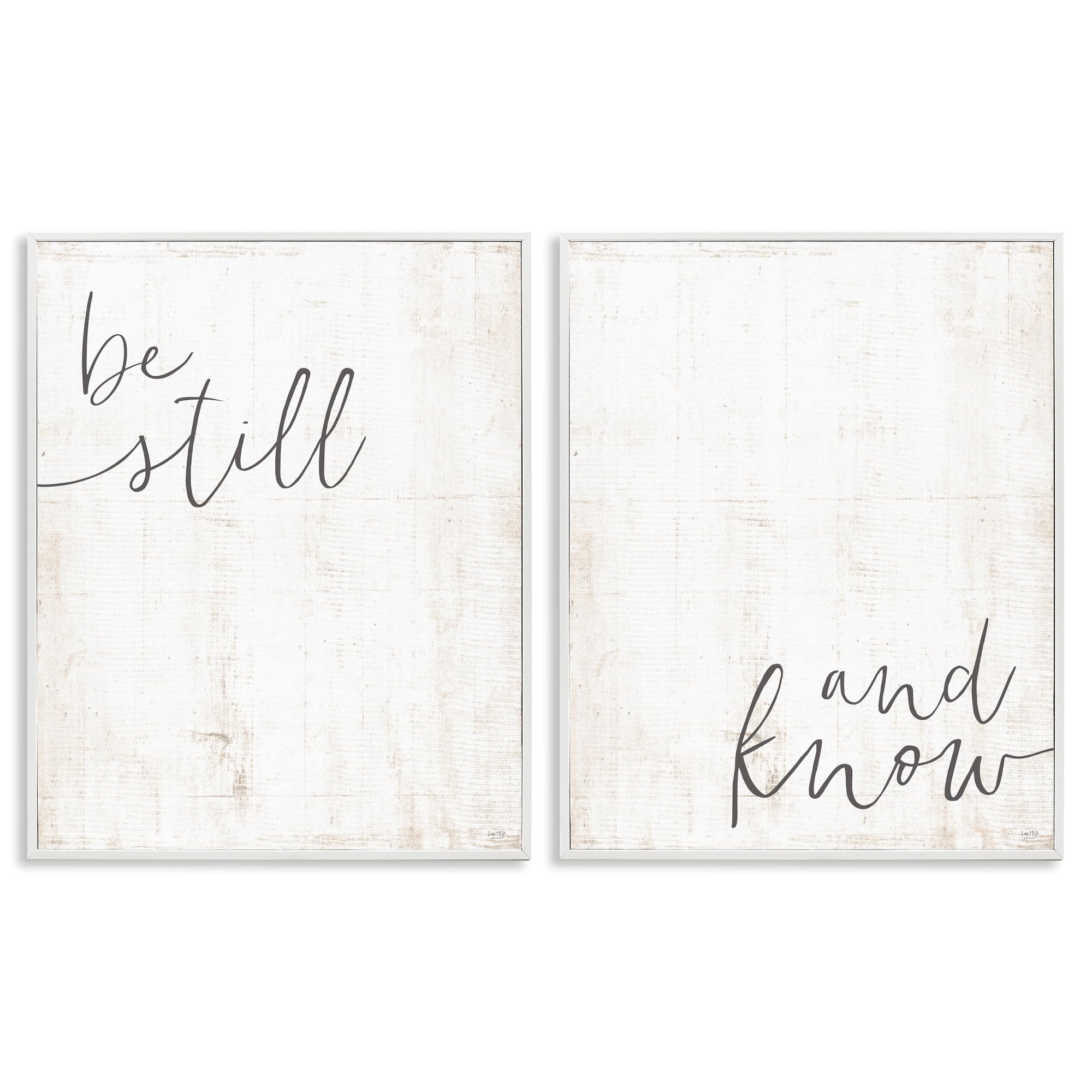 Stupell Industries 'Be Still And Know' Calligraphy Wall Art - Inspirational Scripture Quote Home Decor by LUX + Me Designs - Perfect for Living Room, Bedroom & Office Decorations