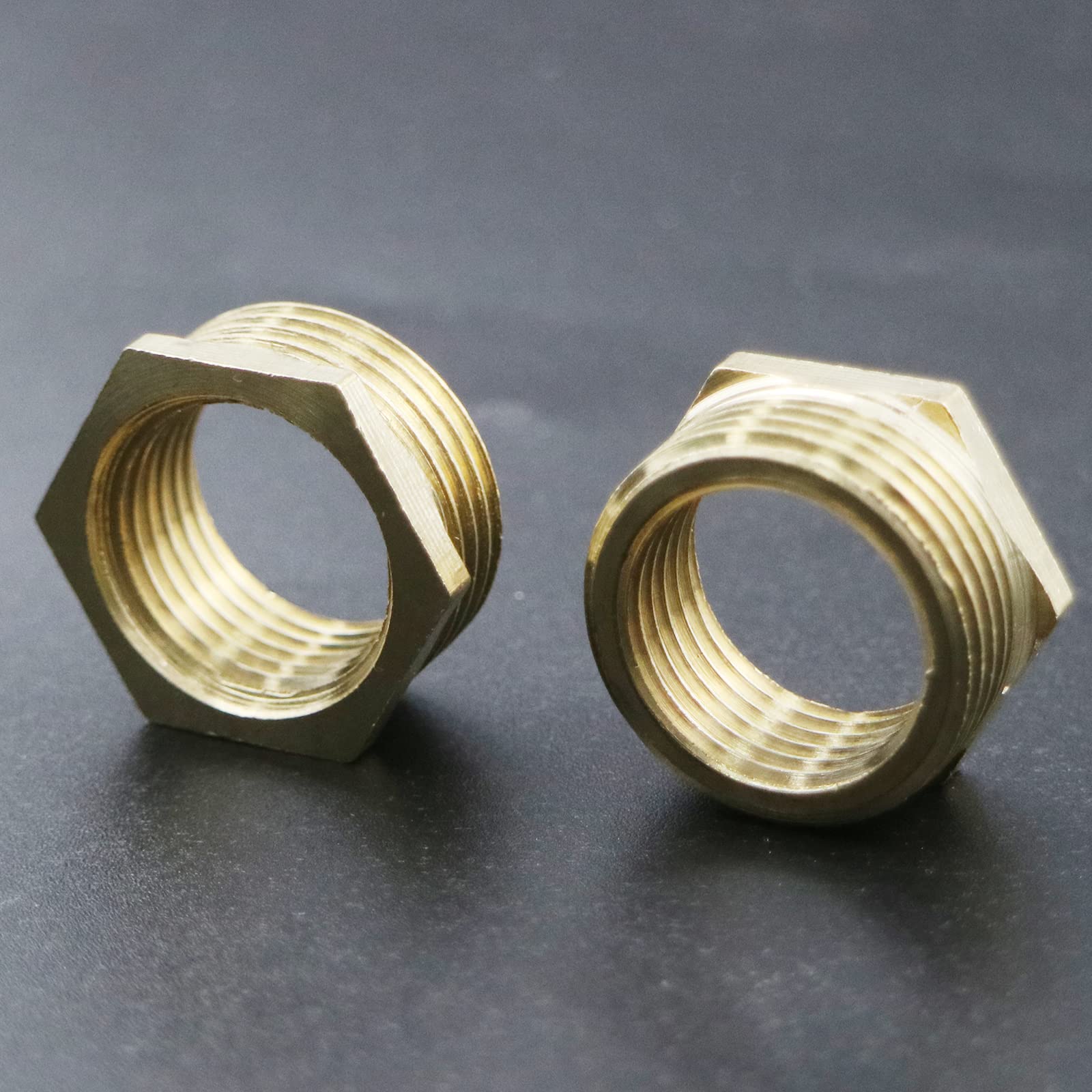 2 Pack G1/2 Female to GHT 3/4 Male Brass Hose Adapter - Threaded Pipe Fitting Connector Coupler for Garden Water Hose - Perfect for Irrigation, Sprinkler Systems & Outdoor Plumbing Connections