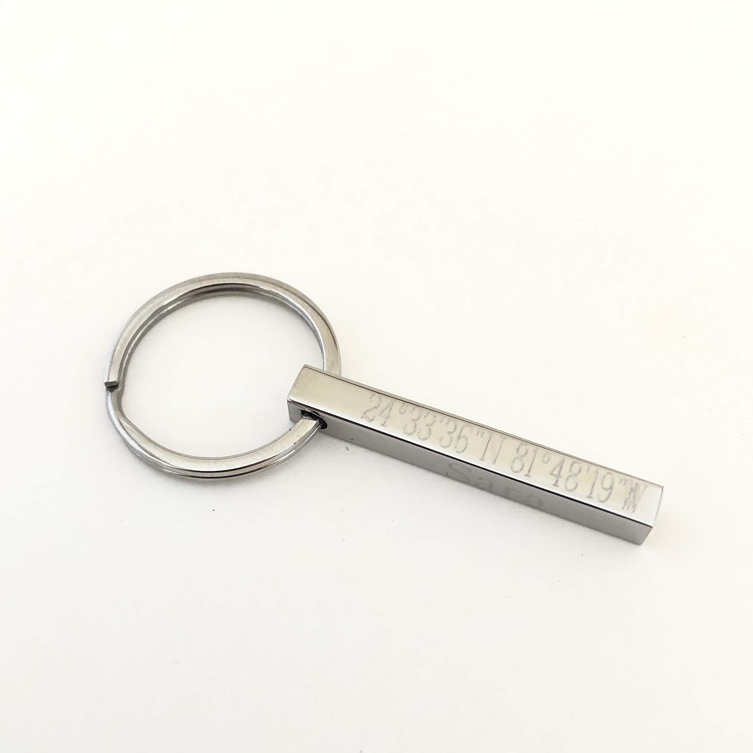 Personalized Bar Keychain - Silver, Gold or Rose Gold Finish | Custom Engraved Key Ring for Gifts, Wedding, Anniversary & Promotions | Perfect for Home, Office & Travel Accessories