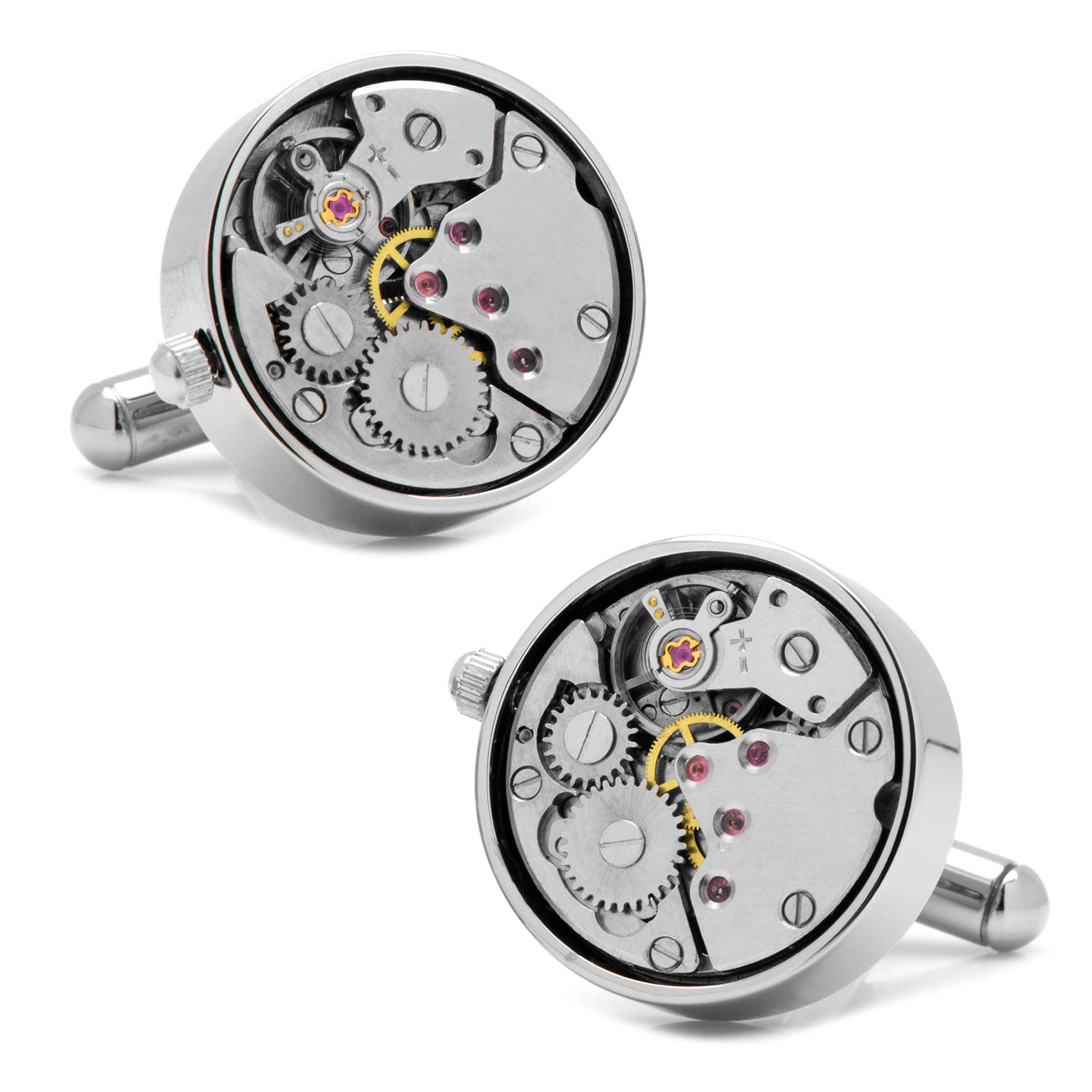 Premium Watch Movement Cufflinks for Men - Unique Steampunk Style Accessories for Formal Wear & Business Attire