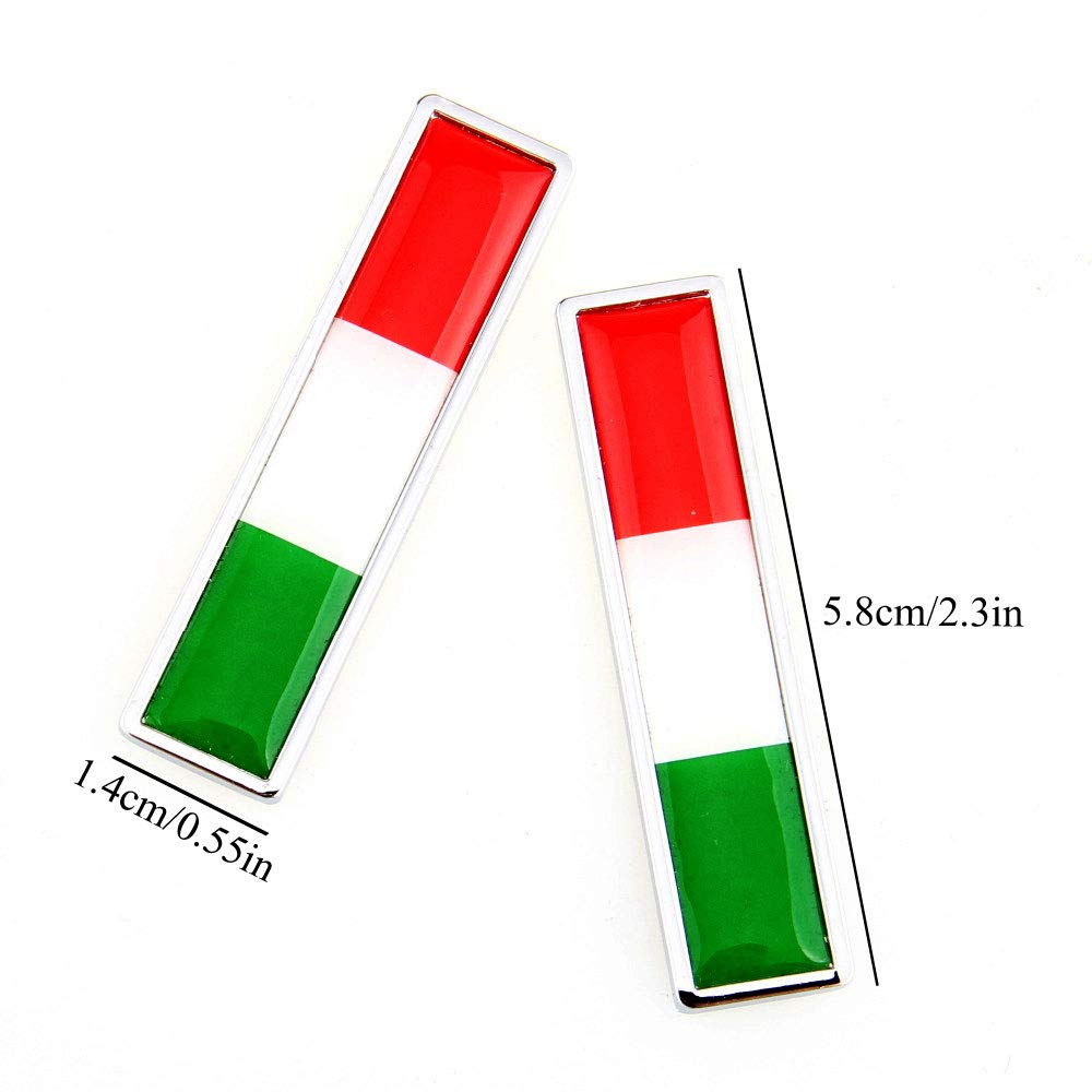 3D Metal Car Sticker - Italy National Flag Auto Decal for Car Body, Trunk, Motorcycle - Durable Aluminum Alloy Personalized Styling Accessory (Perfect for Car Shows, Racing Events & National Pride Display)