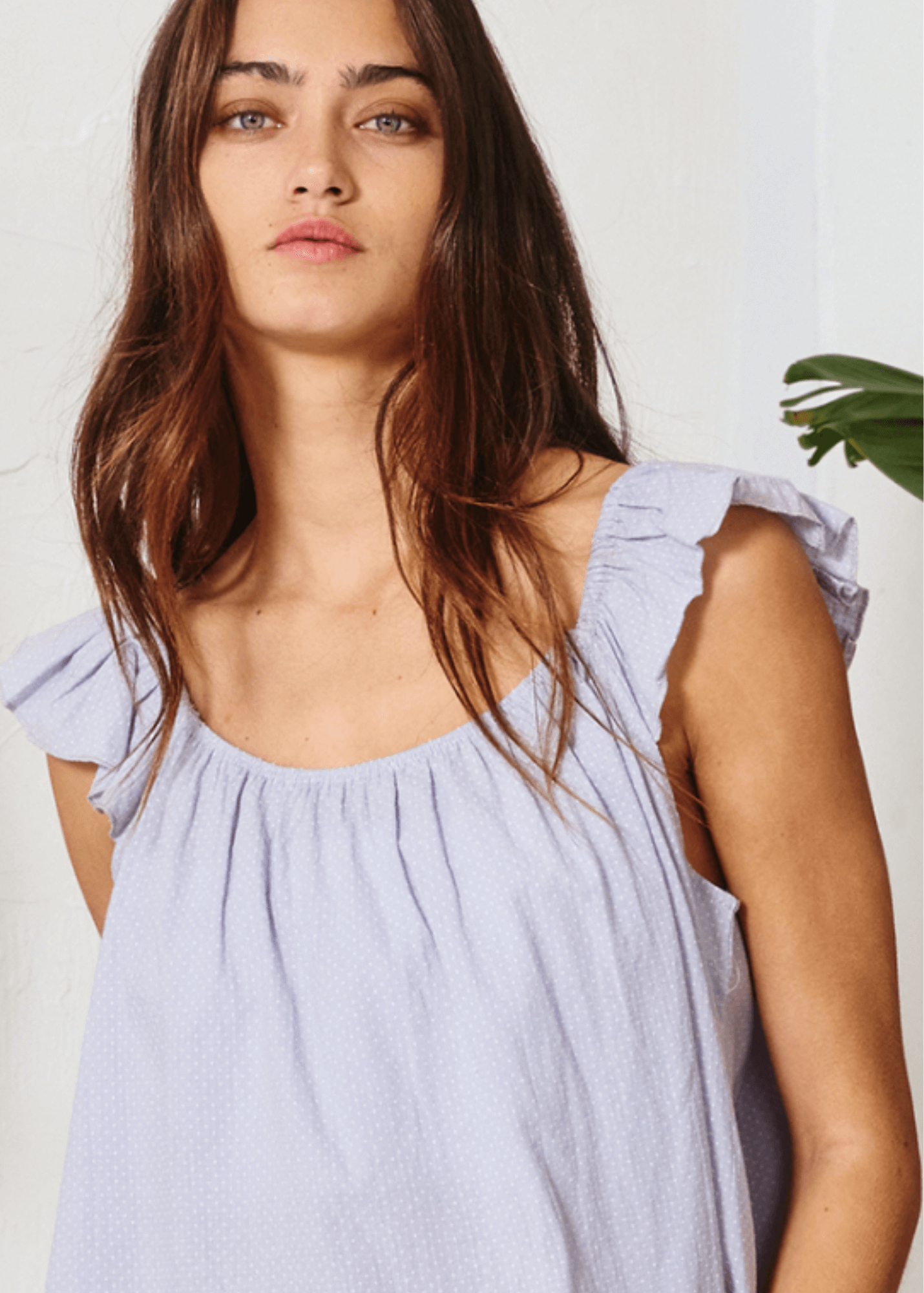 Adaline Ruffled Cotton Top by Bucket List - Pale Lilac | Flowy Women's Blouse for Casual Wear, Date Night & Summer Outfits