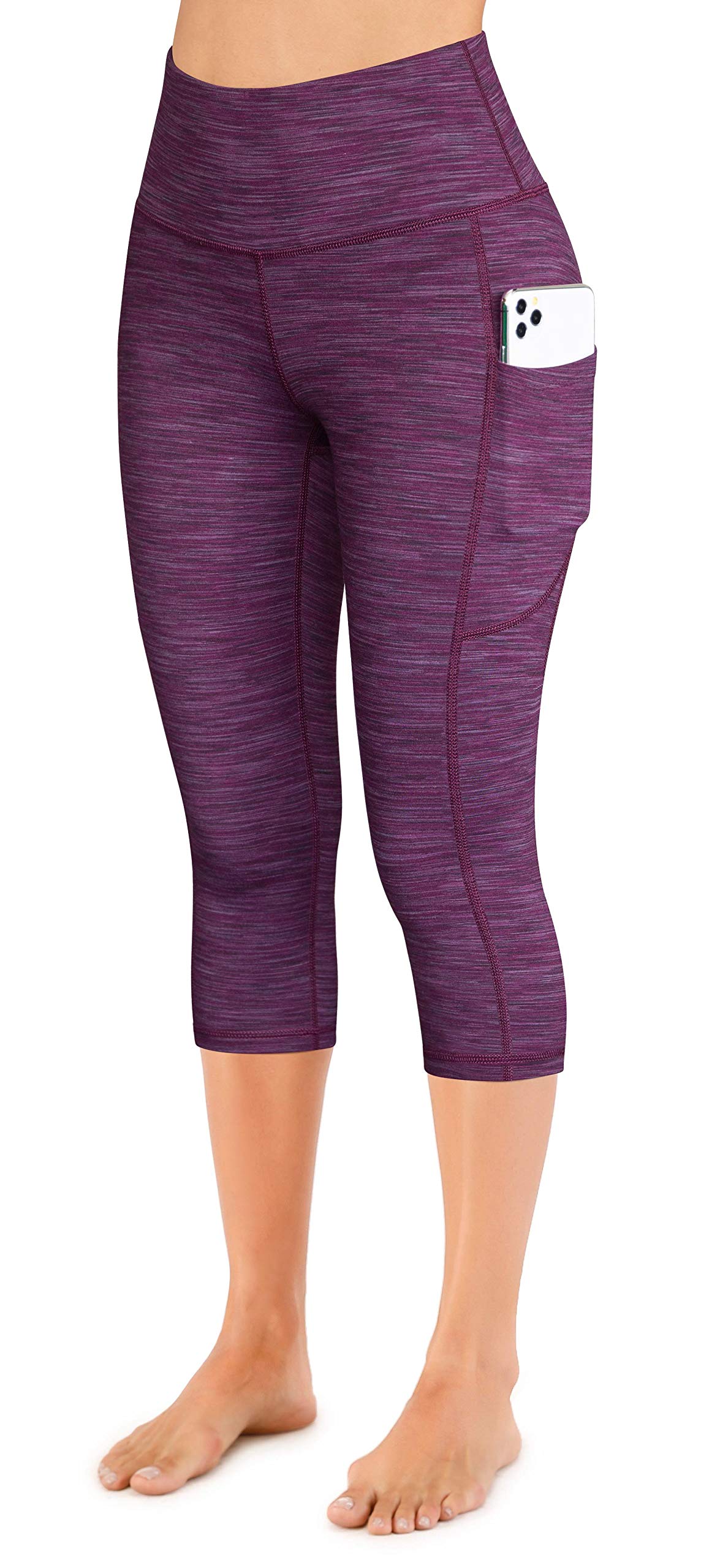 IUGA High Waisted Yoga Pants for Women with Pockets - Breathable Workout Capri Leggings for Running, Gym & Lounge - Plus Size Yoga Capris for Active Women