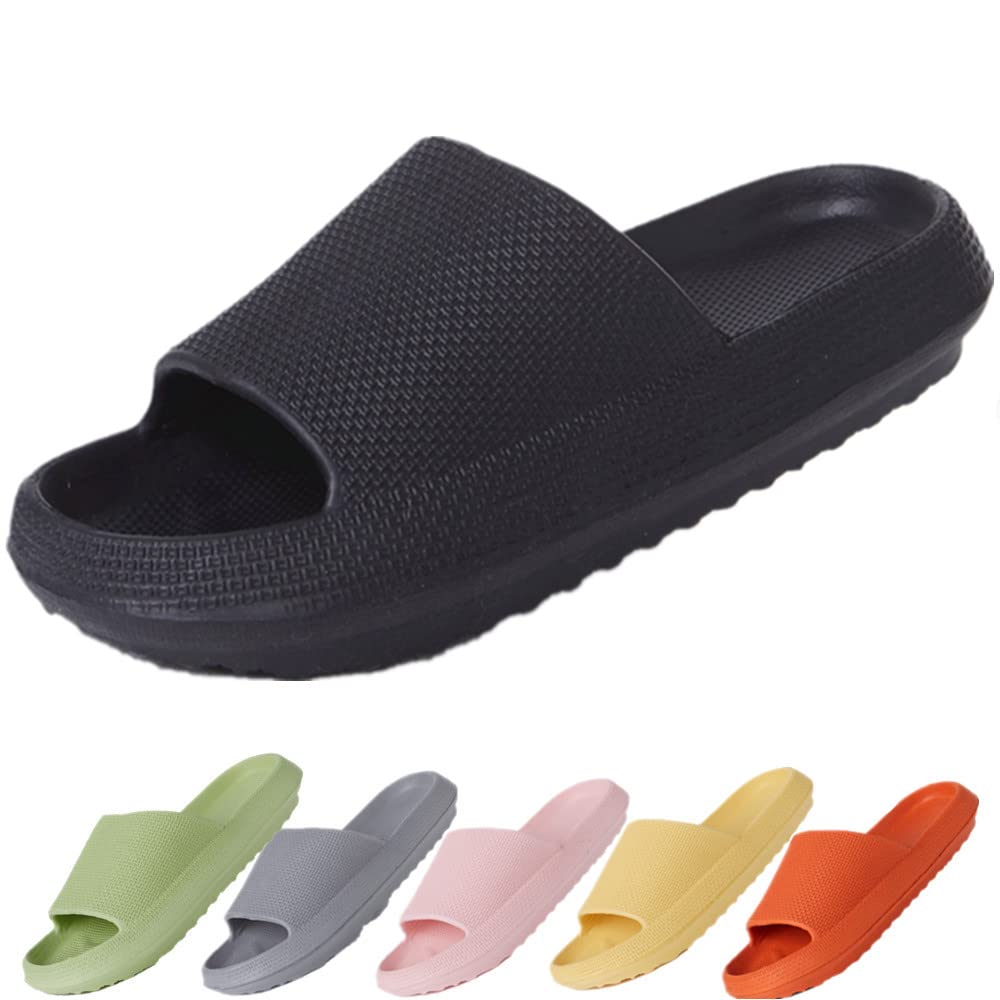BING RUI CO Cloud Slides for Women and Men - Ultra Soft Pillow Slippers with Non-Slip Sole, Comfortable Bathroom and Shower Sandals, Thick Cushioned Footbed - Perfect for Indoor, Spa, Poolside, and Relaxation at Home