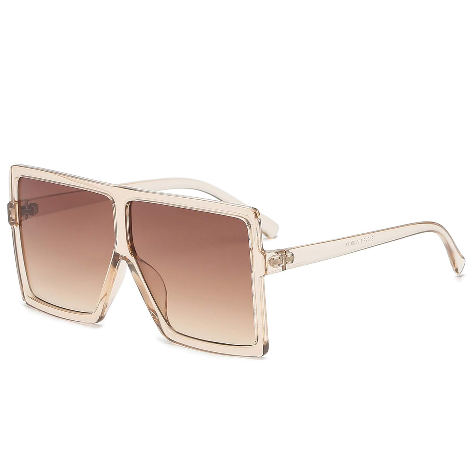 GRFISIA Square Oversized Sunglasses for Women & Men - UV Protection Flat Top Fashion Shades for Driving, Beach & Outdoor Activities