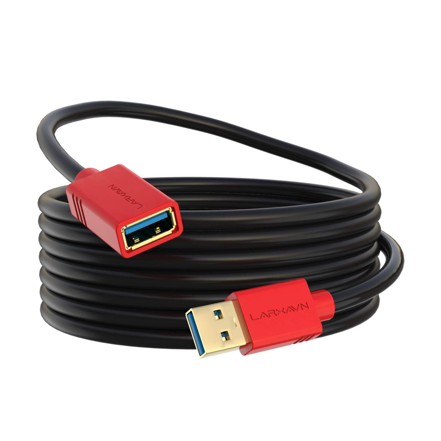 Larxavn USB 3.0 Extension Cable 2ft - Fast Data Transfer for Hard Drive, Keyboard & More