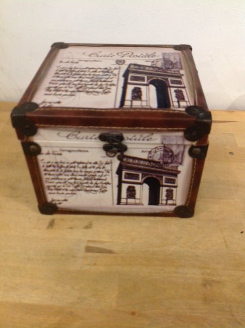 Vintage French Trunk Box - Antique Wooden Storage Chest for Home Decor, Travel & Collectibles | Perfect for Vintage Lovers, Wedding Decor & Storage Solutions