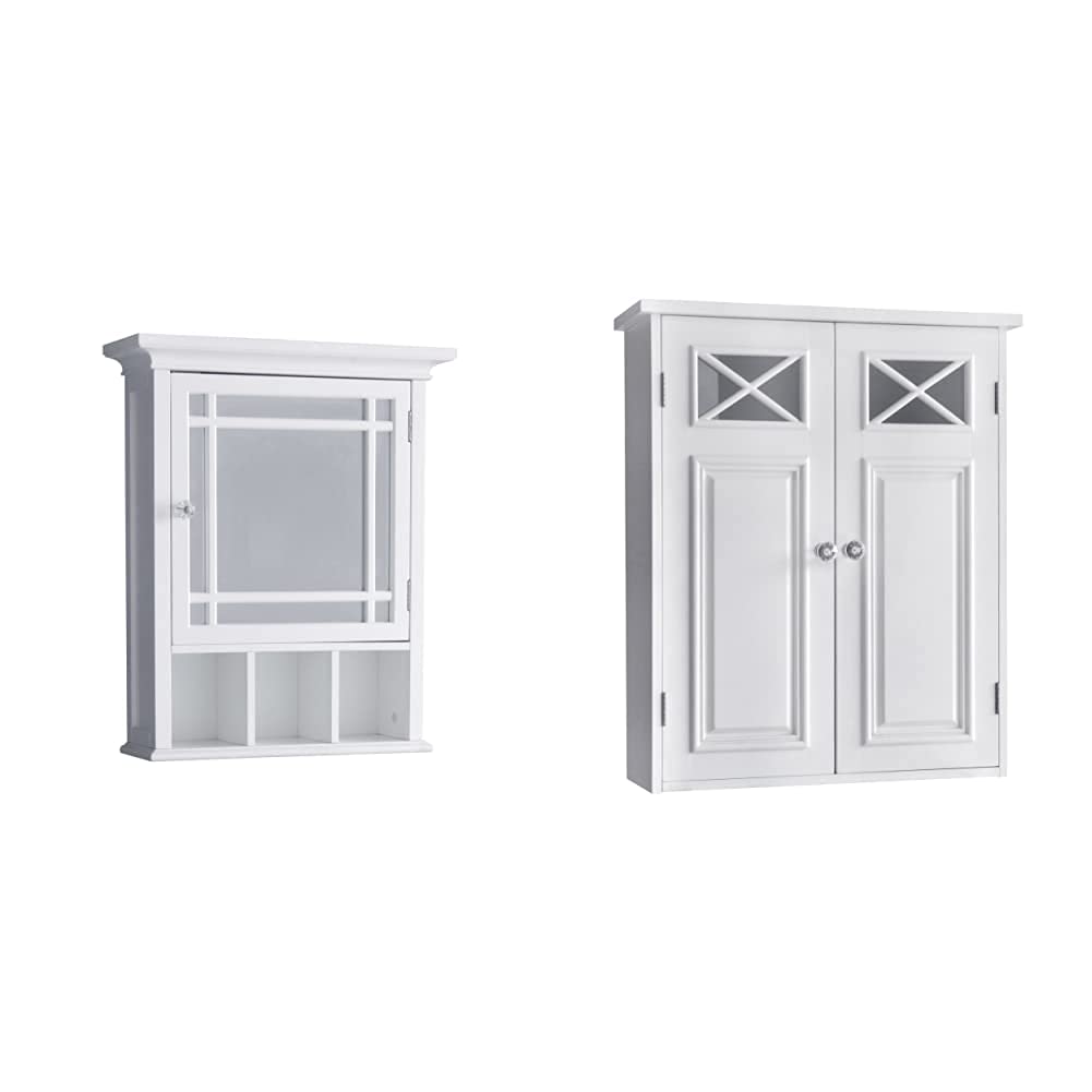 Elegant White Wall Mounted Bathroom Cabinet - Neal & Dawson Medicine Cabinet for Bathroom Storage - Perfect for Small Spaces, Apartments & Vanity Organization