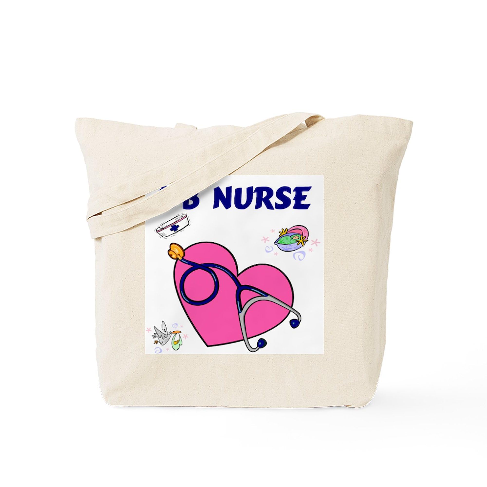 OB Nurse Tote Bag - Natural Canvas Reusable Shopping Bag for Nurses & Medical Professionals - Perfect for Work, School & Grocery Shopping