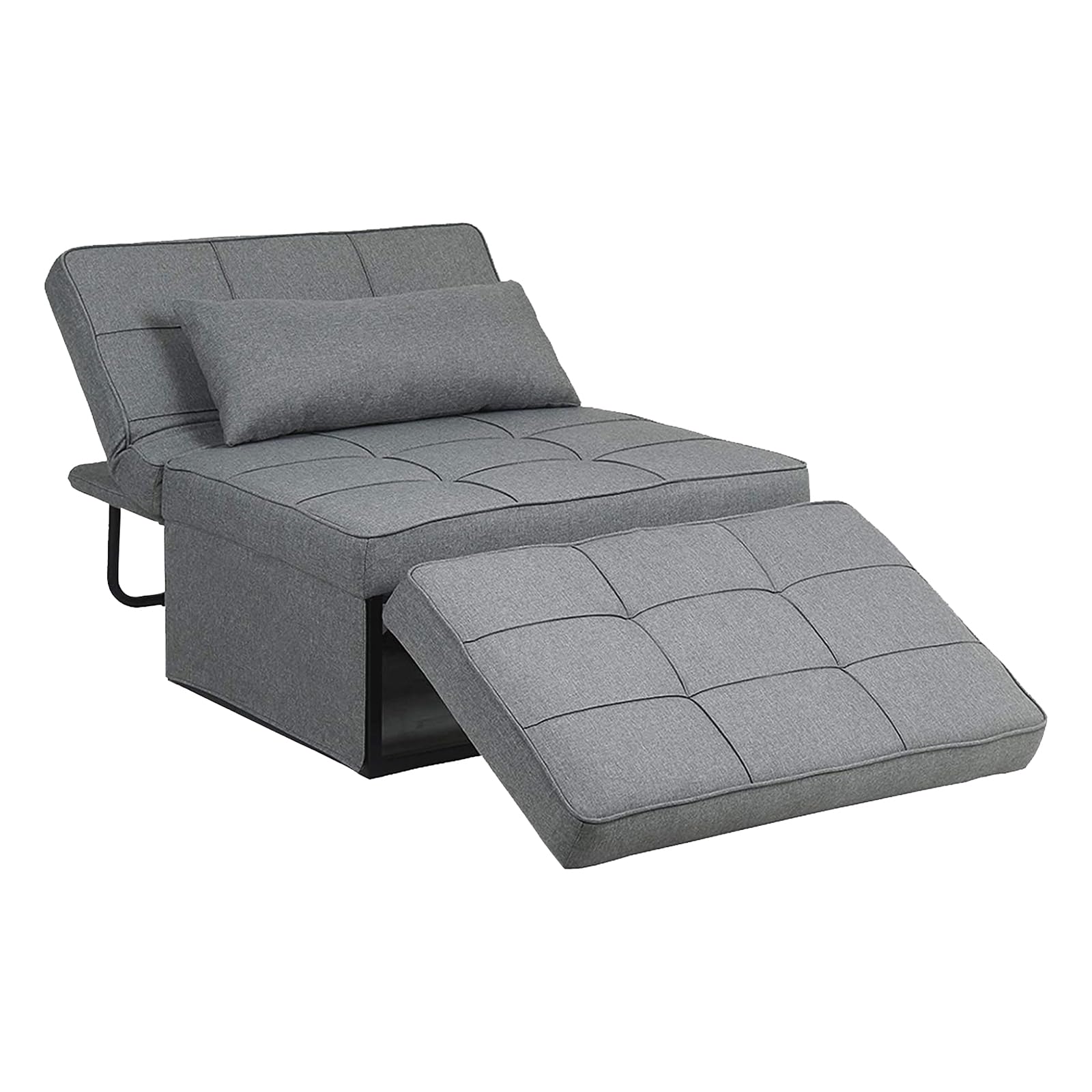 Saemoza 4-in-1 Convertible Sofa Bed - Multi-Functional Folding Ottoman Sleeper with Adjustable Backrest, Modern Space-Saving Furniture for Living Room, Small Apartment, Guest Room & Home Office - Light Gray