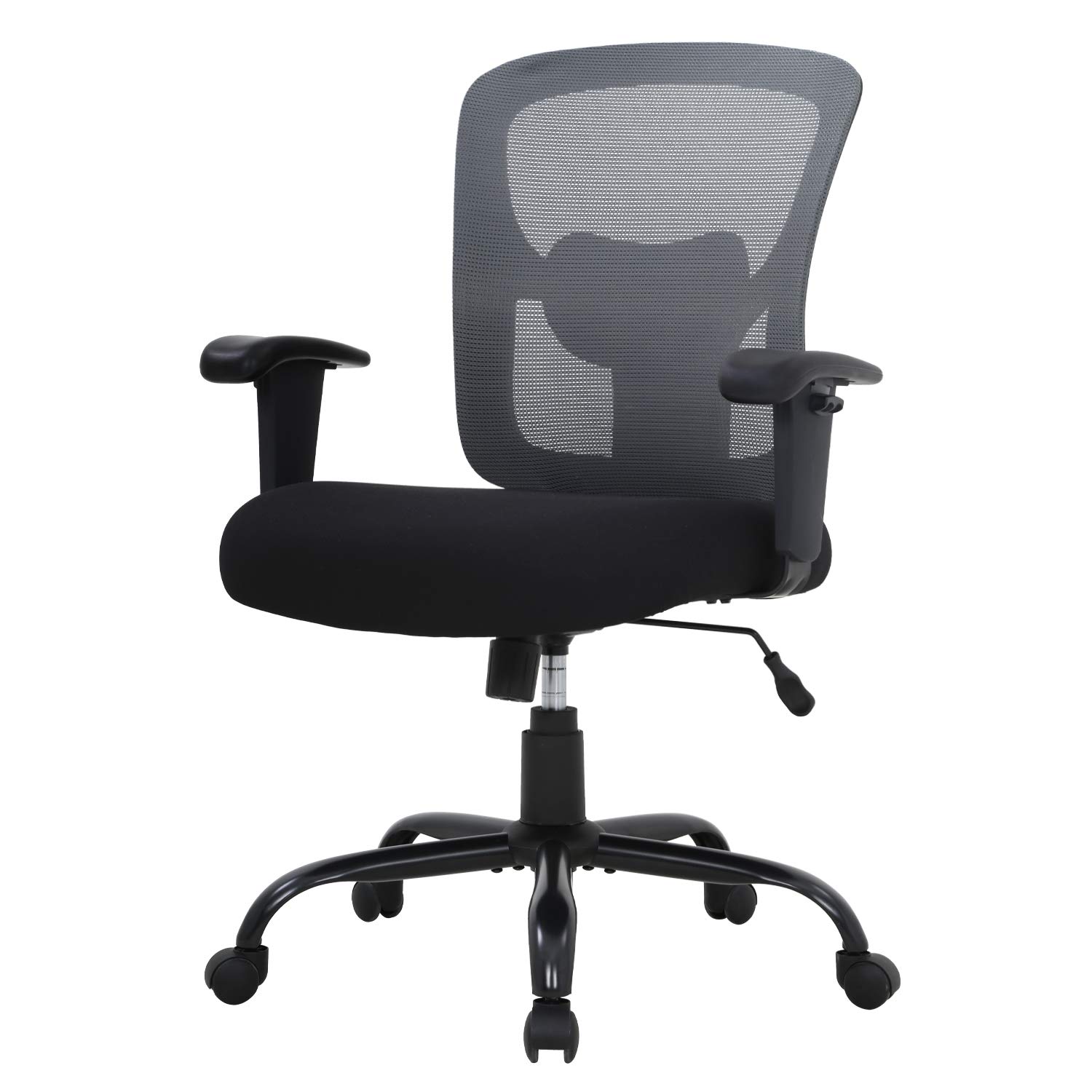 Best Big and Tall Office Chair 500lbs - Heavy Duty Ergonomic Mesh Computer Chair with Lumbar Support, Wide Seat & Adjustable Arms - High Back Executive Swivel Chair for Home Office (Grey) - Perfect for Long Work Hours & Gaming Sessions