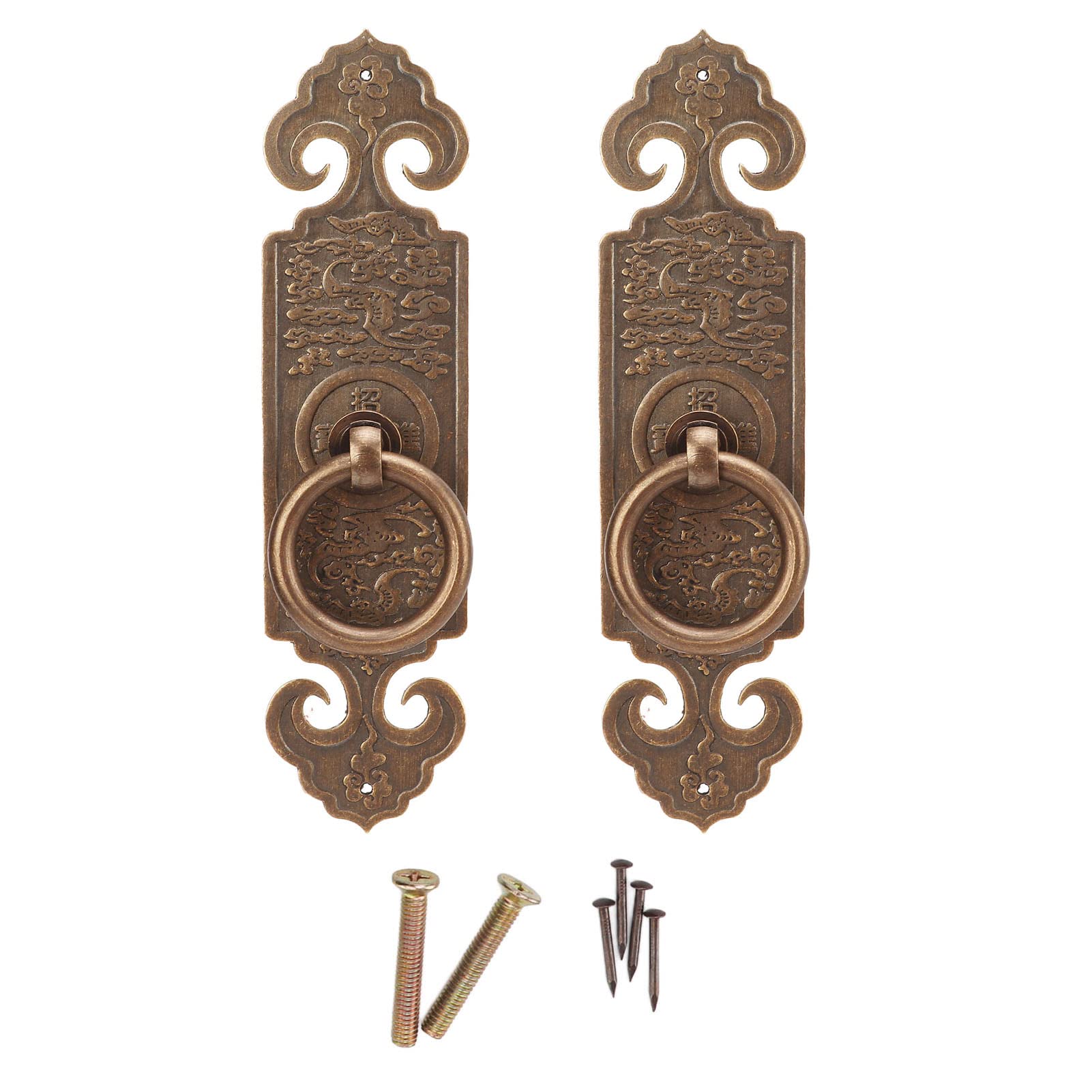 Vintage Brass Drawer Handles - 2 Sets Antique Cabinet Pulls for Jewelry Box, Gift Box & Furniture - Easy Installation & Durable Hardware - Perfect for Home Decor, DIY Projects & Vintage Style Makeovers