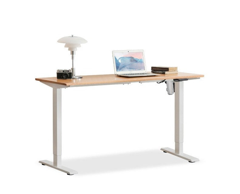 Premium Solid Oak & Black Walnut Electric Height Adjustable Standing Desk - Ergonomic Home Office Workstation for Remote Work & Study