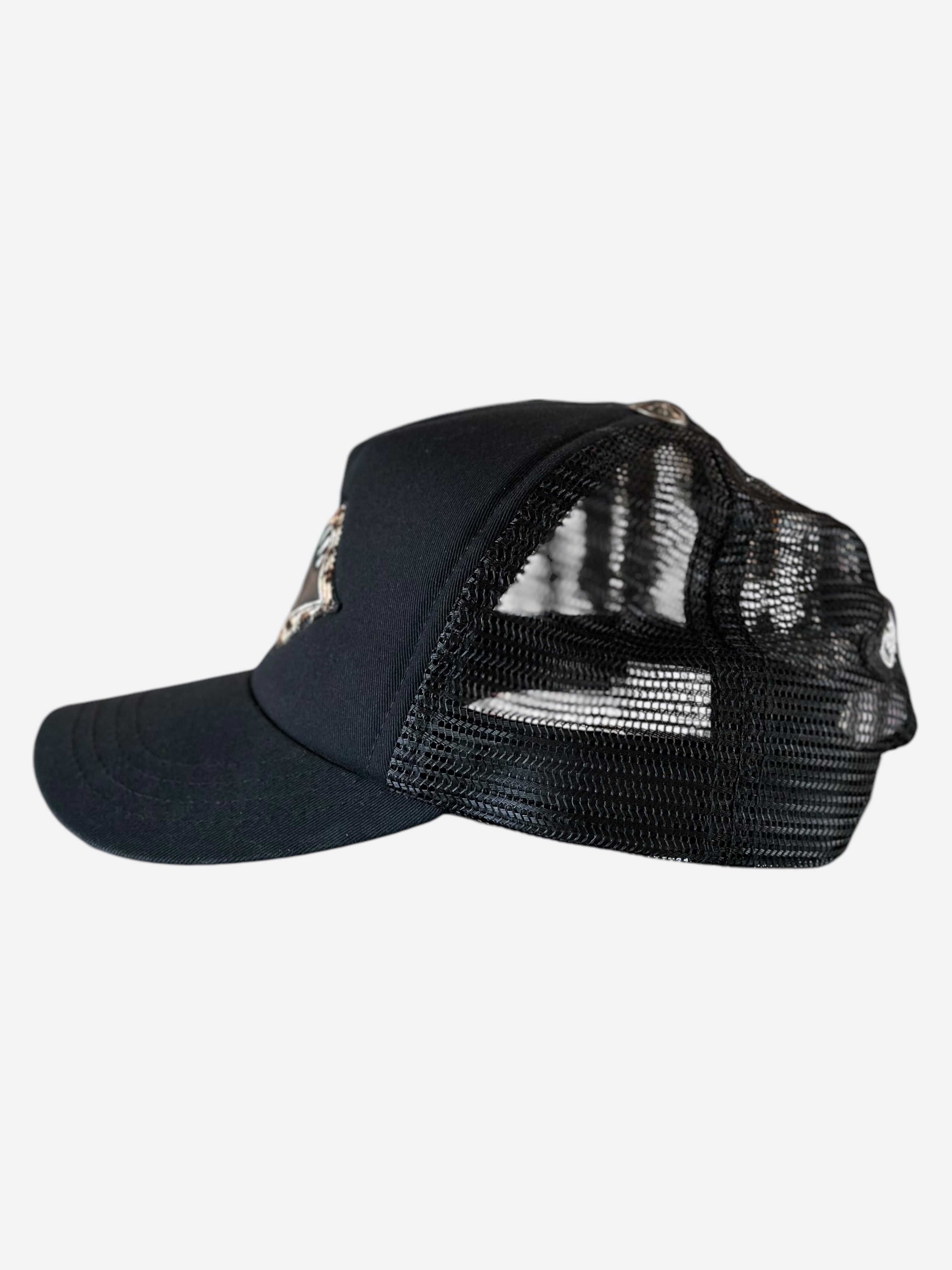 Chrome Hearts Matty Boy Black Cheetah Chomper Trucker Hat - Stylish Unisex Baseball Cap for Streetwear & Fashion Enthusiasts