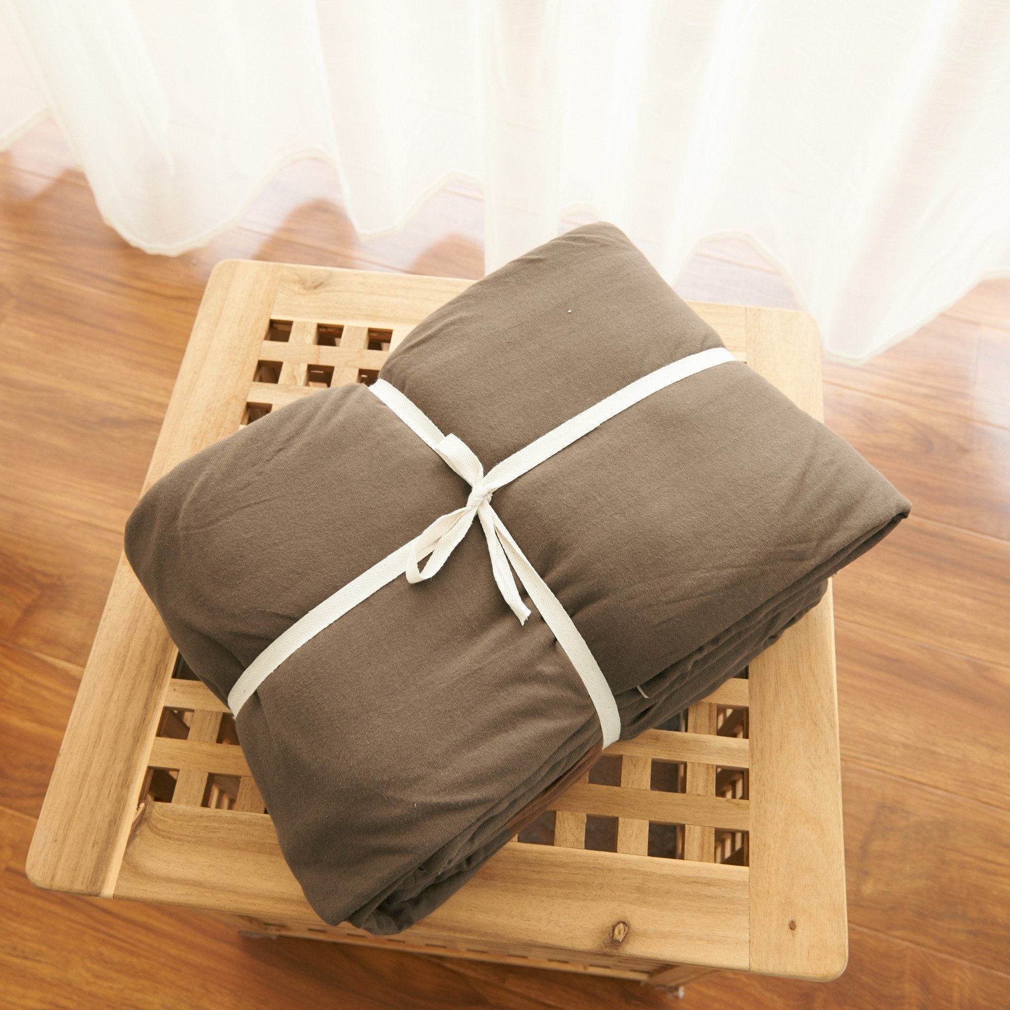 Coyote Brown Jersey Cotton Fitted Sheet Set - 100% Pure Cotton, Soft & Breathable - Perfect for Bedroom, Guest Room & Dormitory Use