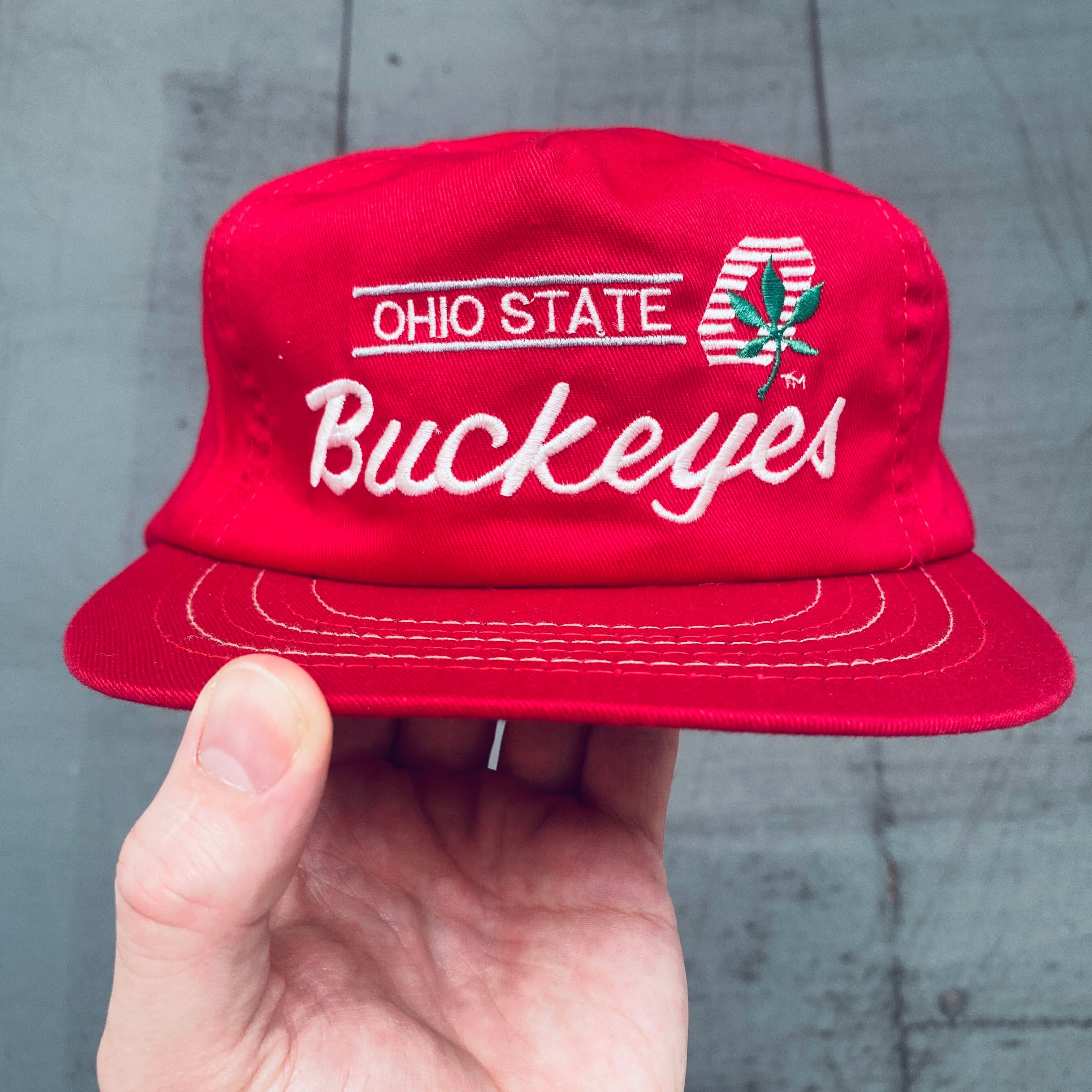Ohio State Buckeyes Vintage 1990s Embroidered Script Snapback Hat - Perfect for Game Day, Sports Fans & Retro Fashion Collectors