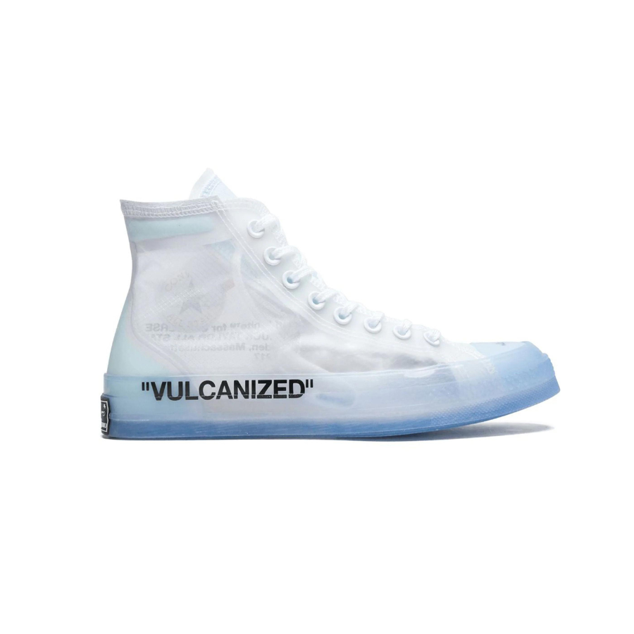 Converse Chuck Taylor All Star High Top Sneakers - Vulcanized Off-White & Ice Blue Canvas Shoes for Men & Women | Casual Wear, Street Style, Skateboarding