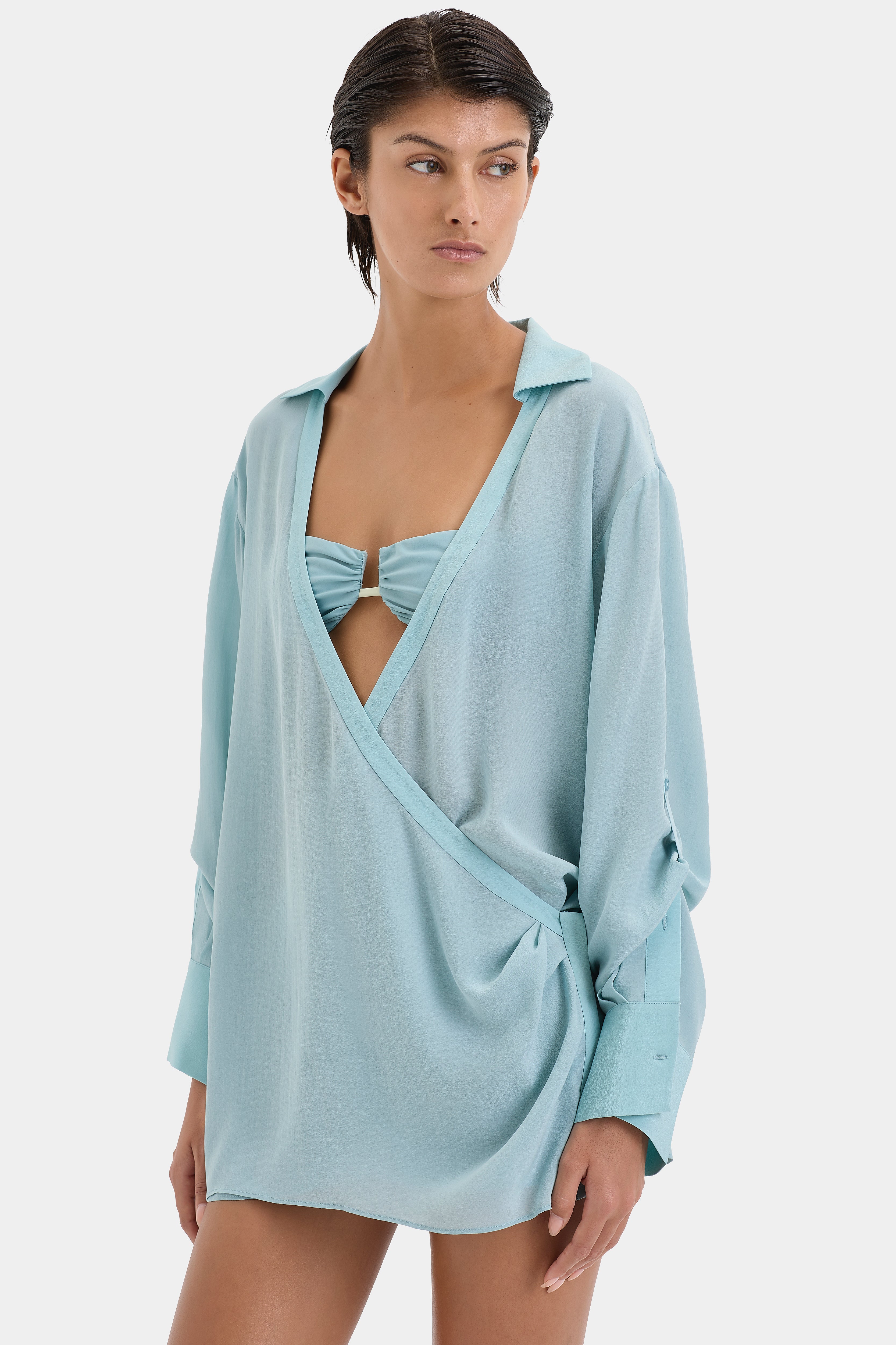 Fresca Women's Shirt Dress - Casual Long Sleeve Button Down Tunic for Spring & Summer | Perfect for Office, Date Night & Weekend Outings