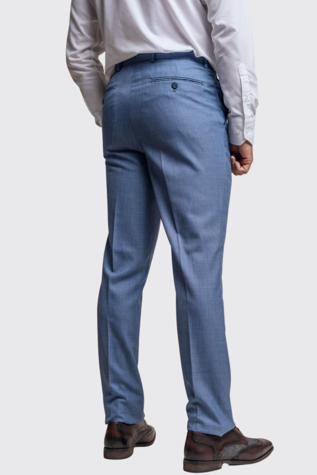 Cavani Blue Jay Trousers for Men - Slim Fit Stretch Dress Pants for Business & Office Wear - Comfortable Work Pants for Professional Style