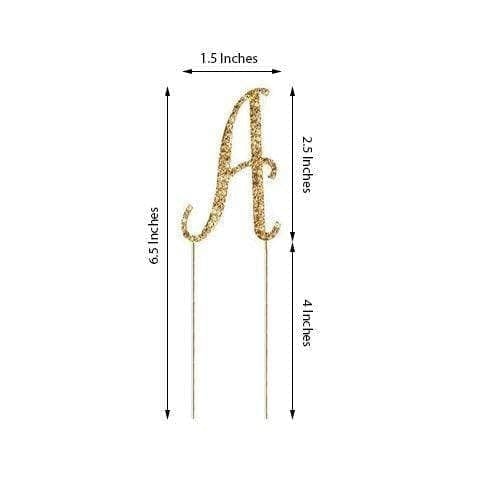 2.5 Inch Gold Rhinestone Cake Topper Letters - Elegant Wedding, Birthday, Anniversary Party Decorations for Cakes and Desserts