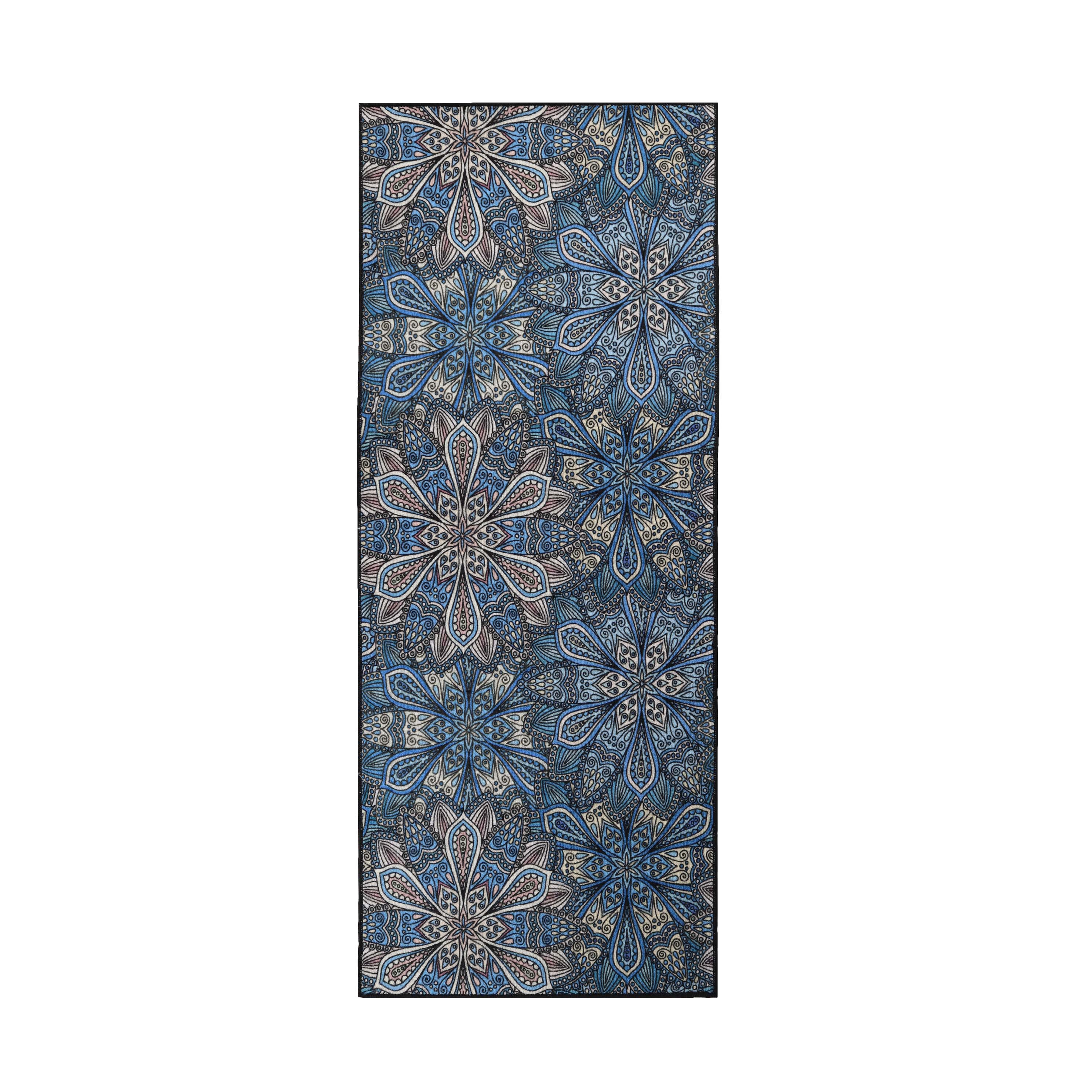 Bohemian Floral Non-Slip Indoor/Outdoor Area Rug - Perfect for Living Room, Bedroom, Patio & Boho Home Decor