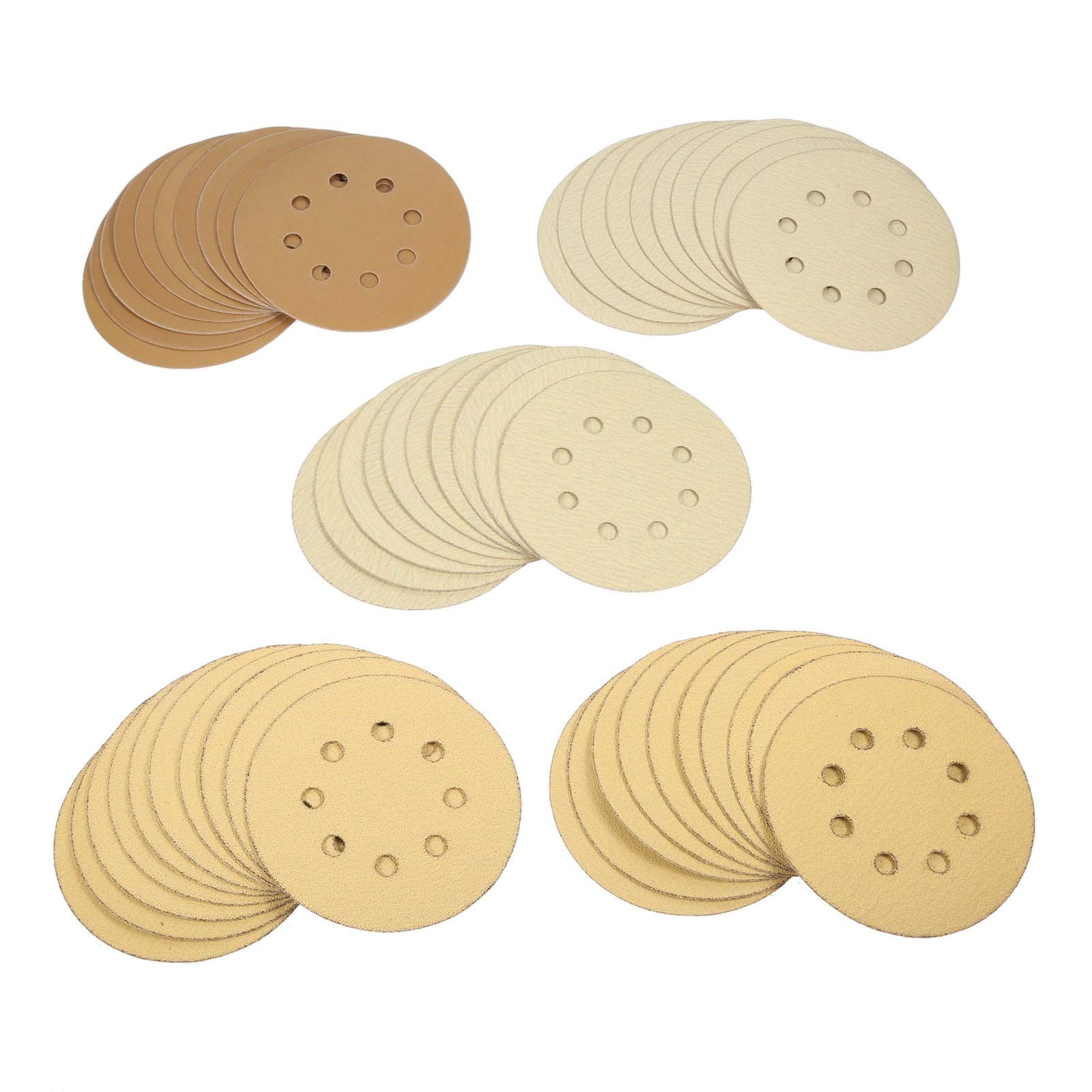 10pcs 5 Inch 125mm Round Sanding Discs with 8 Holes - 60-220 Grit Sandpaper for Wood, Metal & Auto Polishing - Durable Buffing Pads for Angle Grinder & Drill - Perfect for DIY Projects & Professional Finishing (Grit 80)