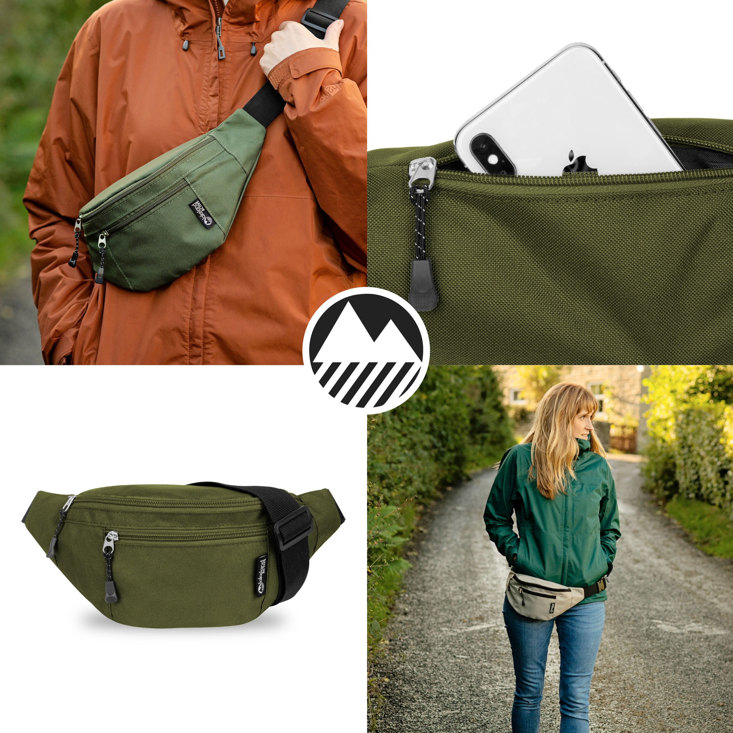 Skelton Classic 1.5 Liter Waist Pack - Water Resistant Fanny Pack for Travel, Hiking & Outdoor Activities