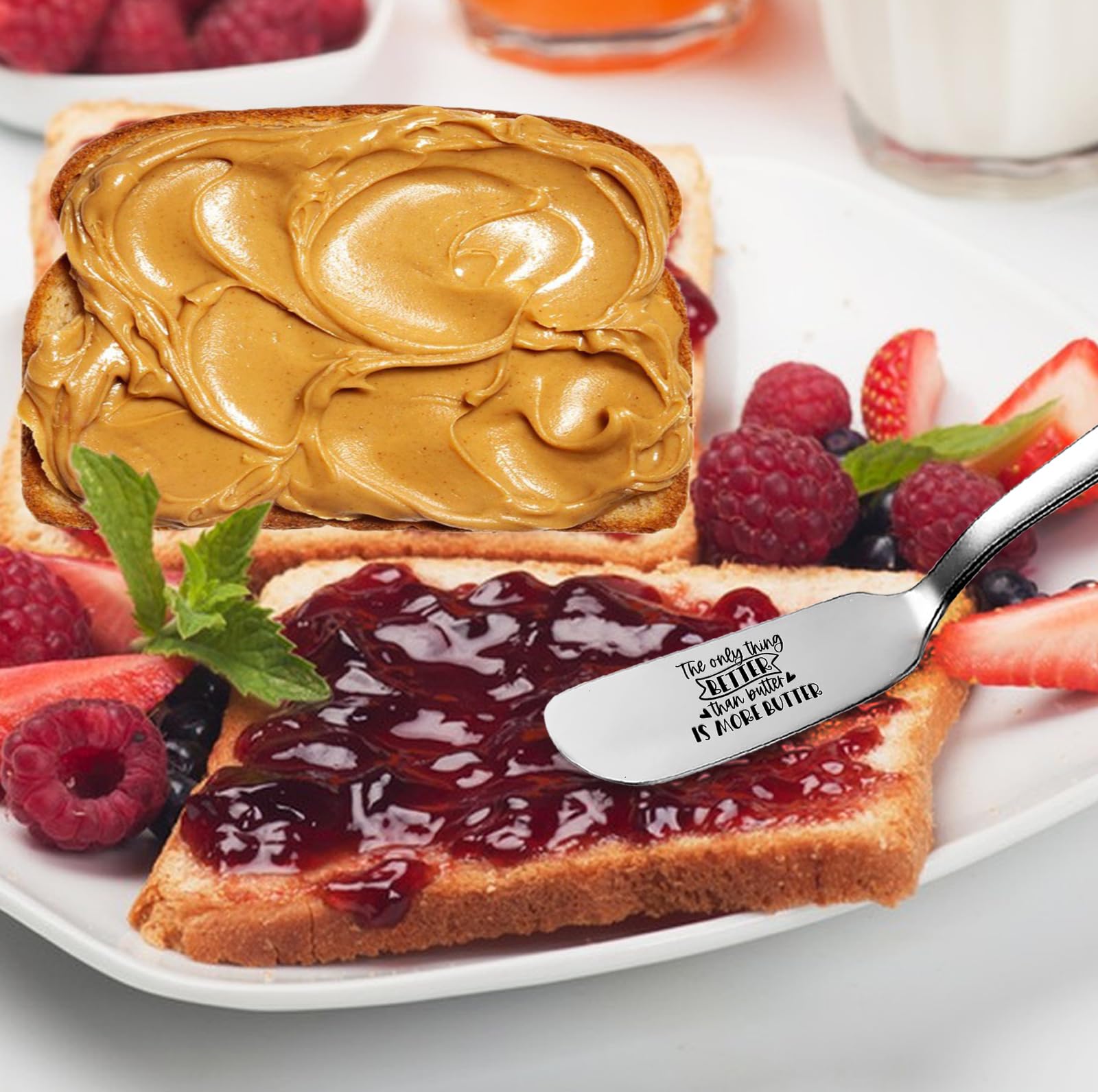 Odoor Fun Personalized Engraved Peanut Butter Spreader Knife - Unique Gift for Toast & Bread Lovers - Perfect for Breakfast, Snacks & Kitchen Use