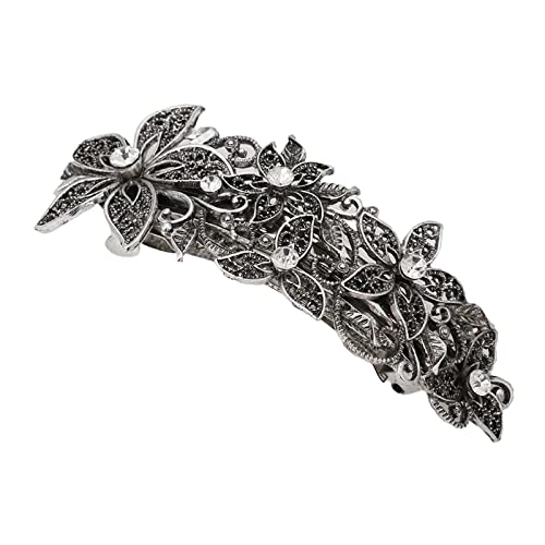 SM SunniMix Silver Hair Clip - Elegant Retro Style Hair Barrette for Women | Vintage Hair Accessories for Parties, Weddings & Everyday Styling