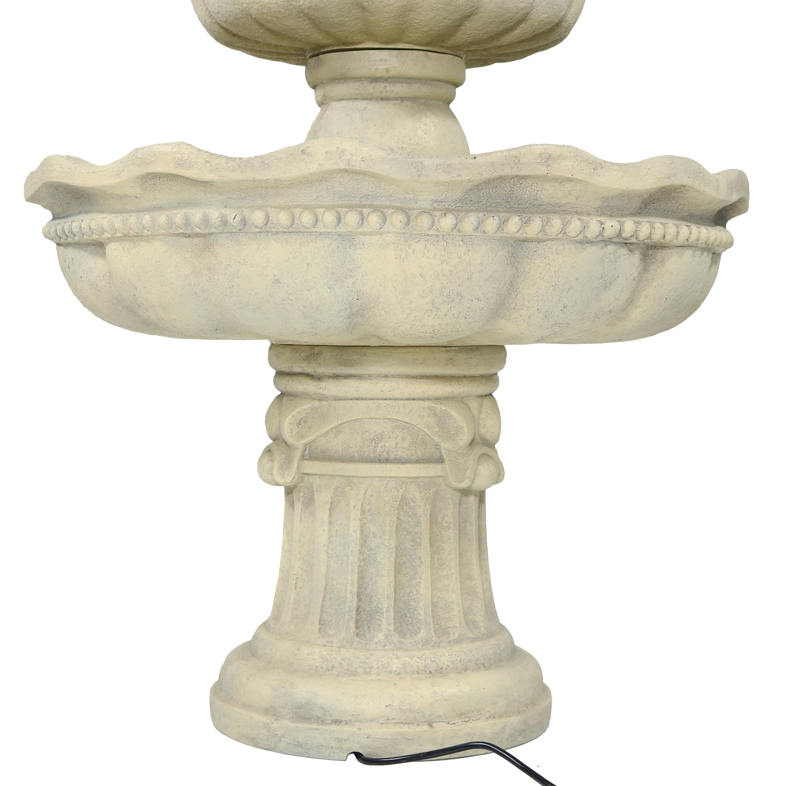 Sunnydaze 3-Tier White Pineapple Garden Fountain - 51 Inch Outdoor Water Feature for Patio, Yard & Garden Decor | Relaxing Backyard Oasis