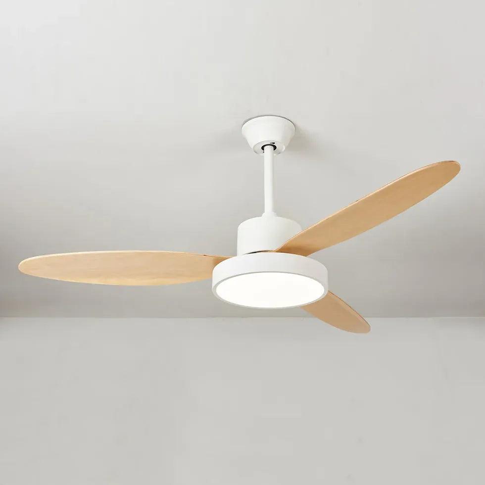 Modern Oval Blade Ceiling Fan with Light - Energy Efficient Quiet Motor for Living Room, Bedroom, and Office - Stylish Home Cooling Solution with Remote Control