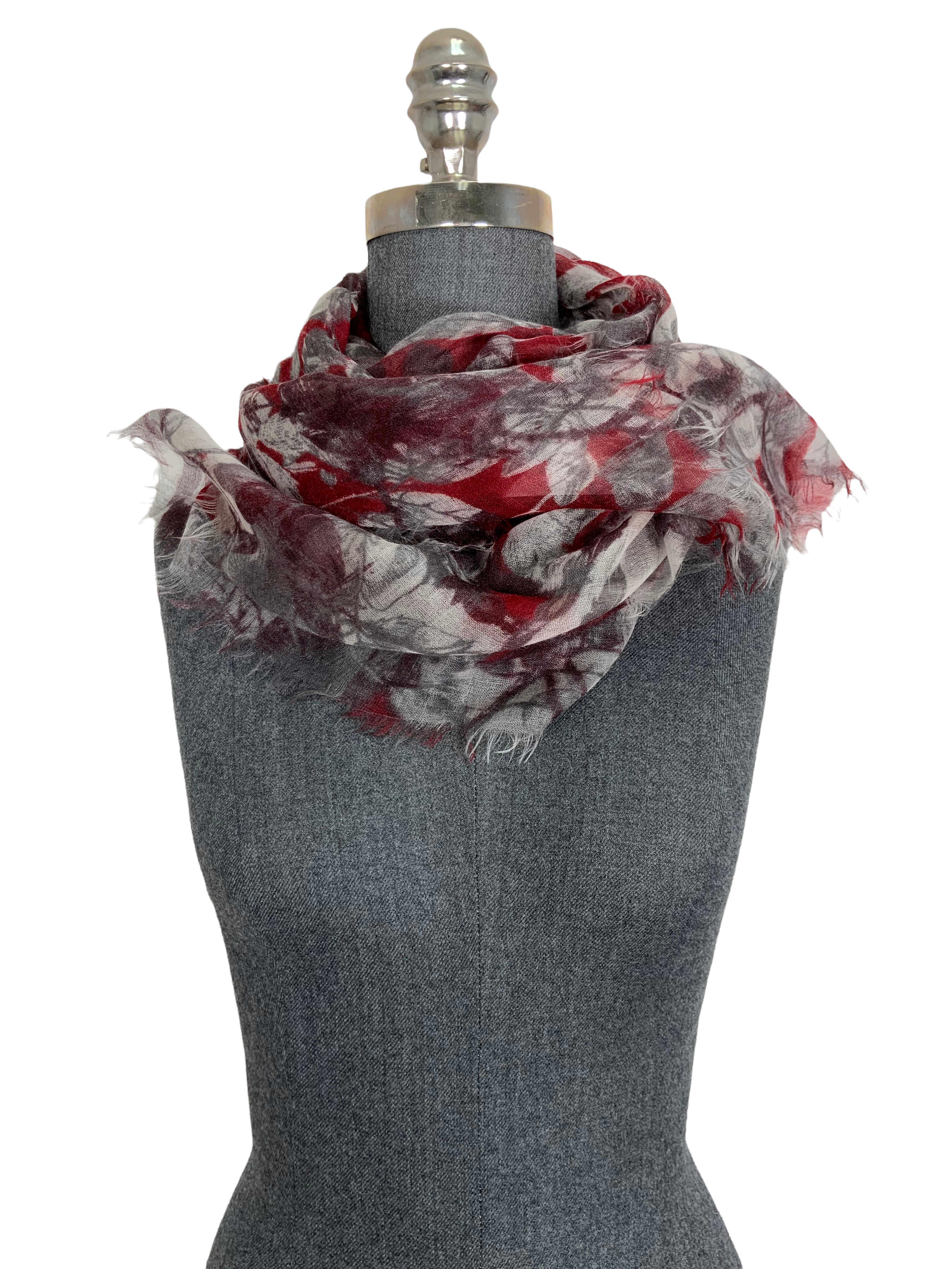 Loro Piana Floral Cashmere Scarf with Fringe Trim - Luxury Soft Oblong Shawl for Women - Perfect for Winter Fashion & Elegant Outfit Accessories