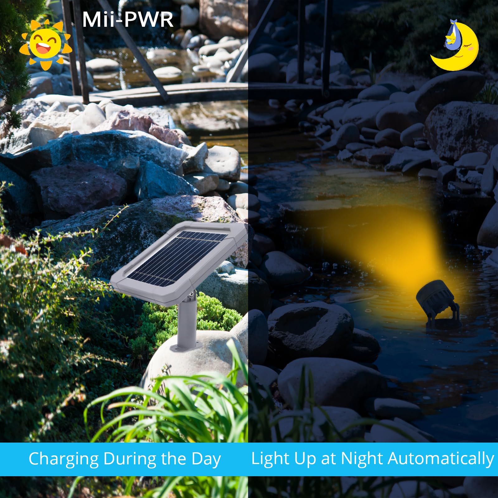 Solar Pond Lights - IP68 Waterproof 6LED Warm White Underwater Submersible Lights for Pools, Fountains & Garden Decor | Auto On/Off Solar Spotlight for Outdoor Landscape, Backyard & Patio Lighting