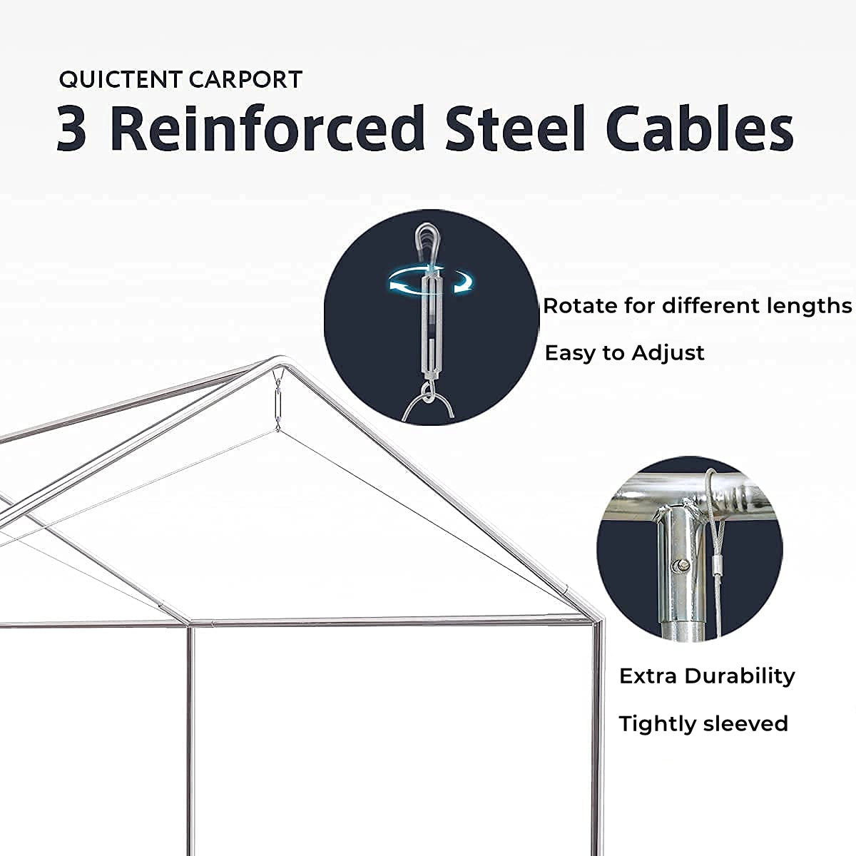 20' x 10' Heavy Duty Car Canopy Shelter - Waterproof UV Protection Outdoor Carport for Vehicles, Parties, Camping & Backyard Use