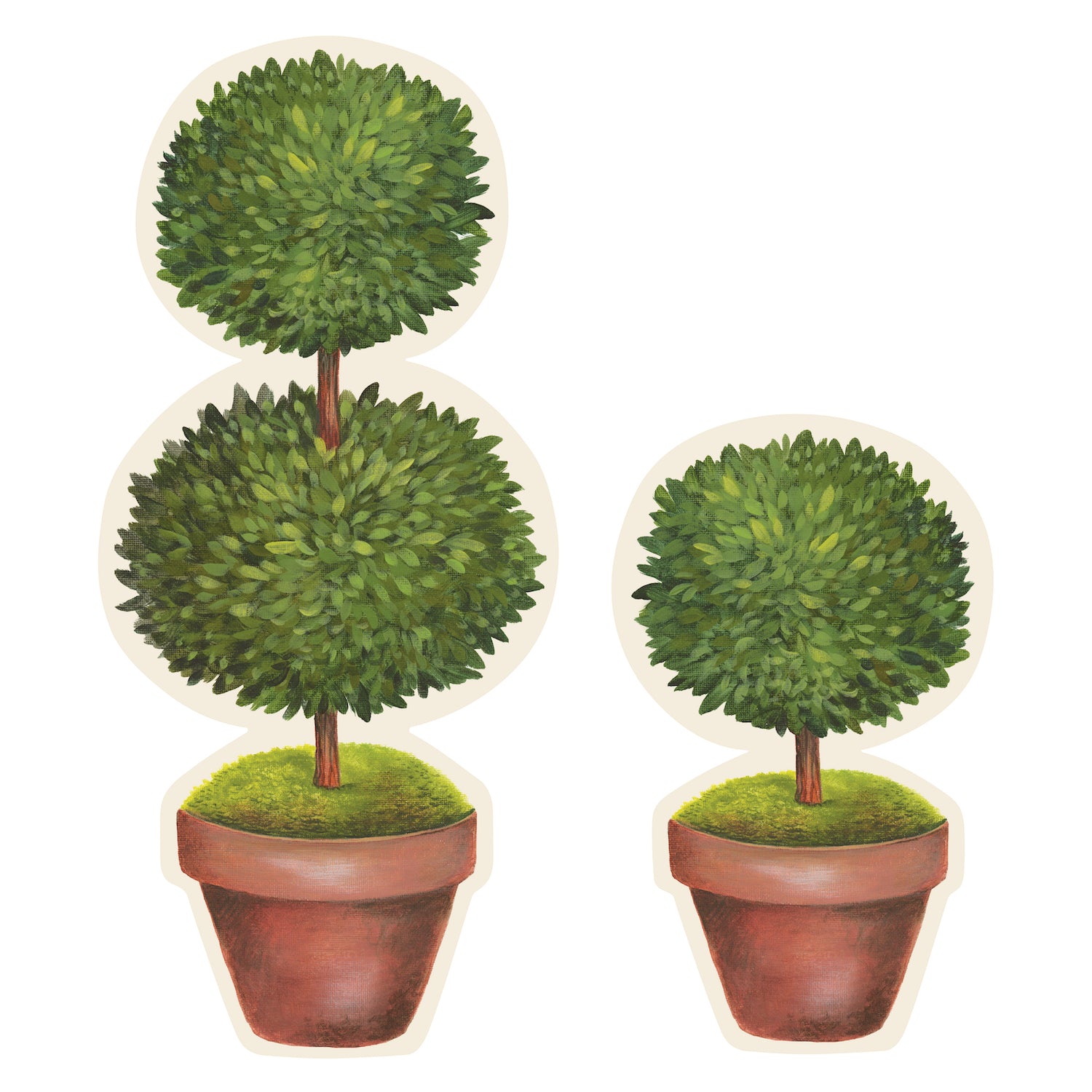Elegant Die-Cut Topiary Pair Placemats - Set of 2 Decorative Table Mats for Dining Room, Kitchen, or Party Decor