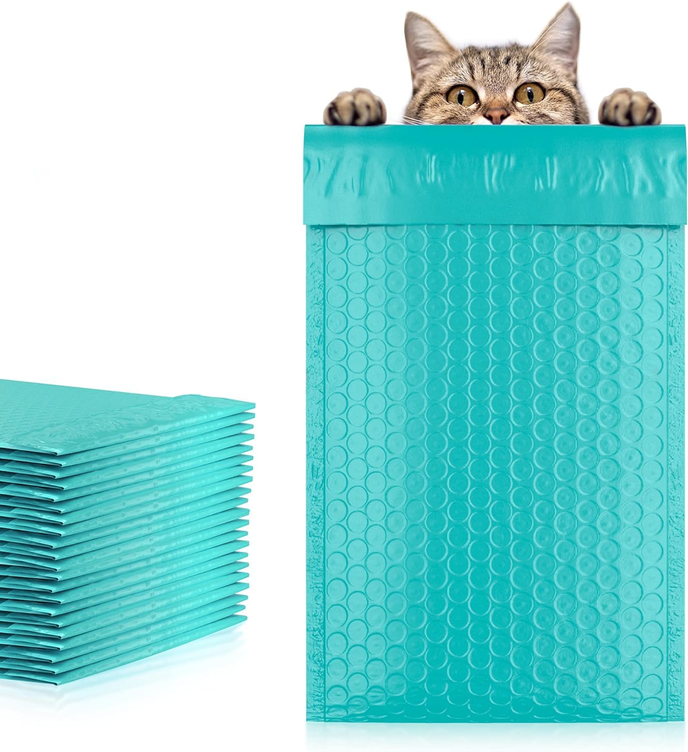 400 Pack 4x7 Inch Teal Poly Bubble Mailers - Self Seal Shipping Envelopes | Durable, Waterproof Padded Mailing Bags for Ecommerce, Small Business & Online Sellers | Perfect for Shipping Jewelry, Crafts & Small Items