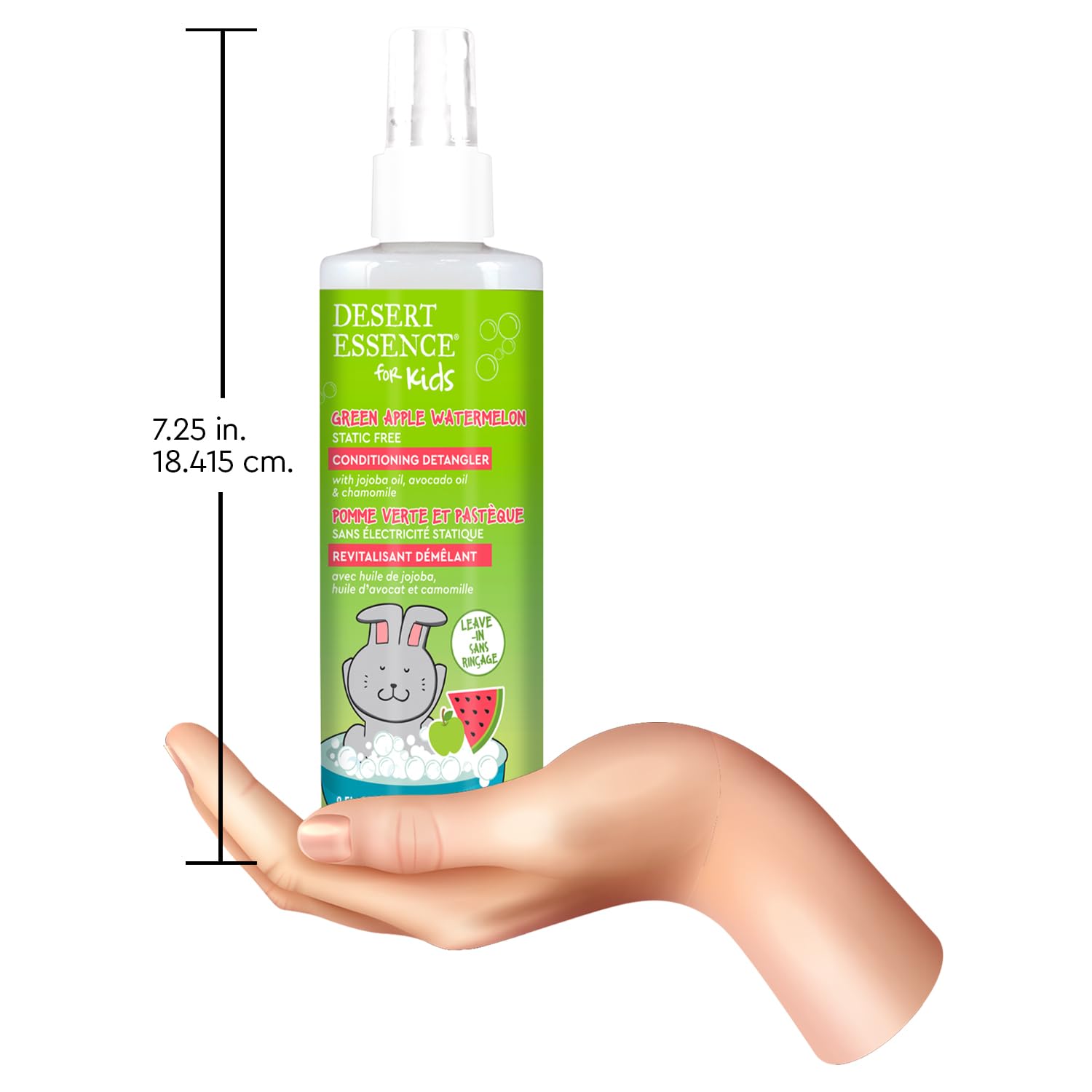 Desert Essence Kids Green Apple Watermelon 2-in-1 Shampoo & Body Wash + Conditioning Detangler Bundle 12 fl oz | Vegan, Gluten-Free, Cruelty-Free | Nourishing Formula for Soft Hair & Skin | Perfect for Kids Bath Time & Daily Hair Care